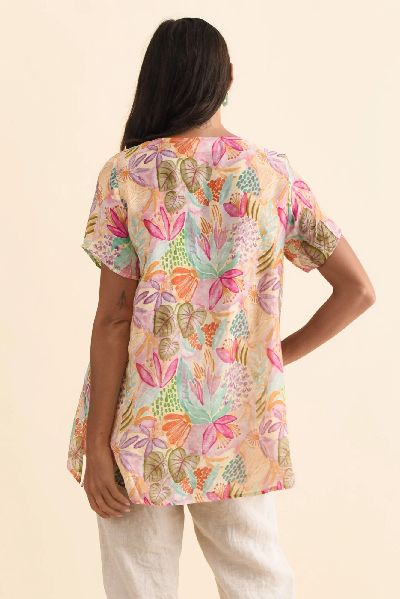 Alvina Pink Garden Layered Tunic Top - Image 4