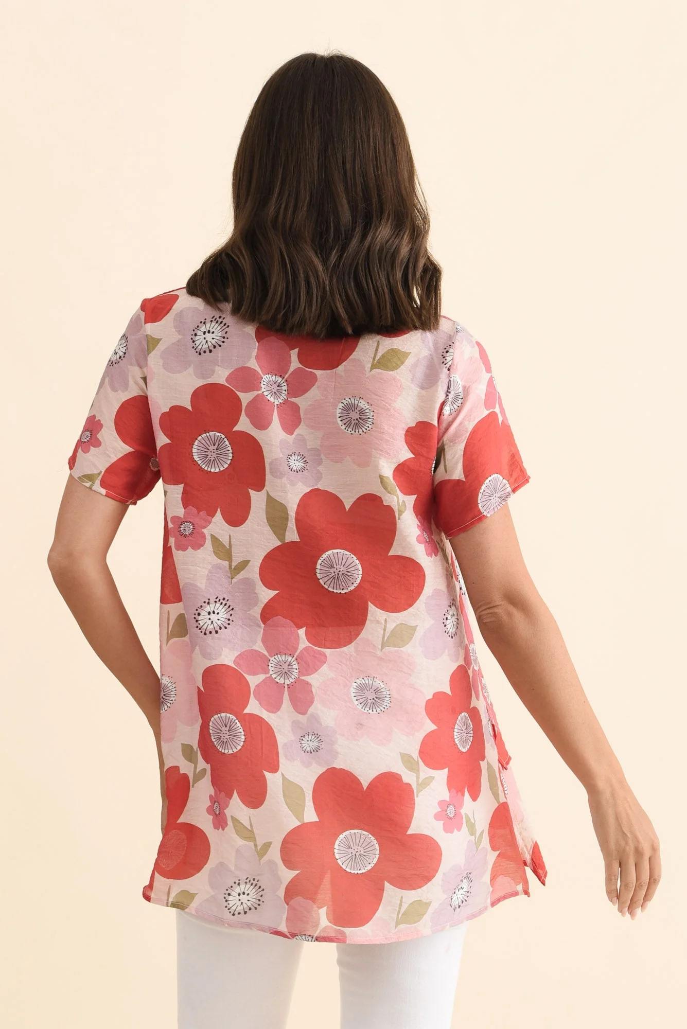 Alvina Red Poppy Layered Tunic Top - Image 4