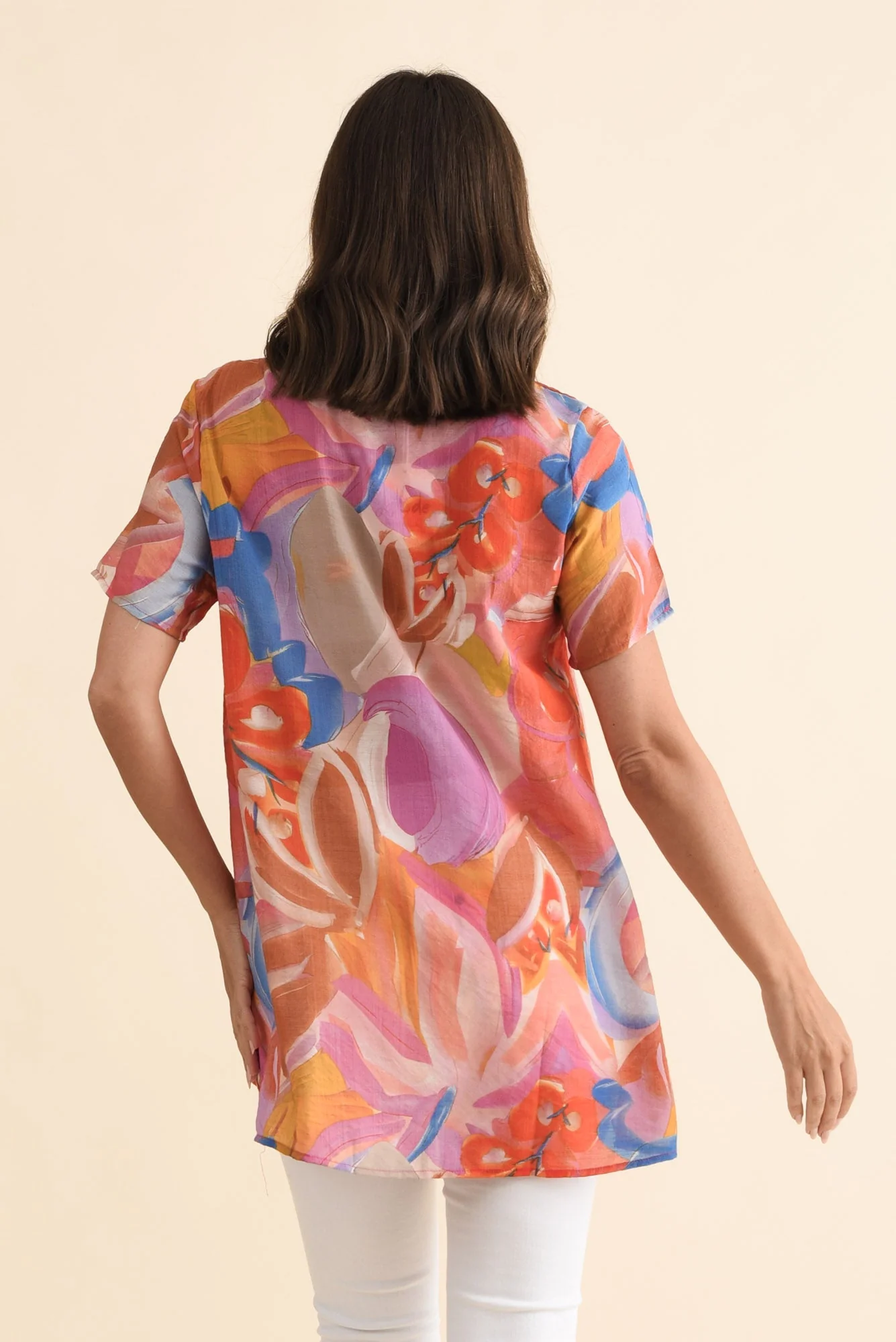 Alvina Rust Abstract Layered Tunic Top - Image 4