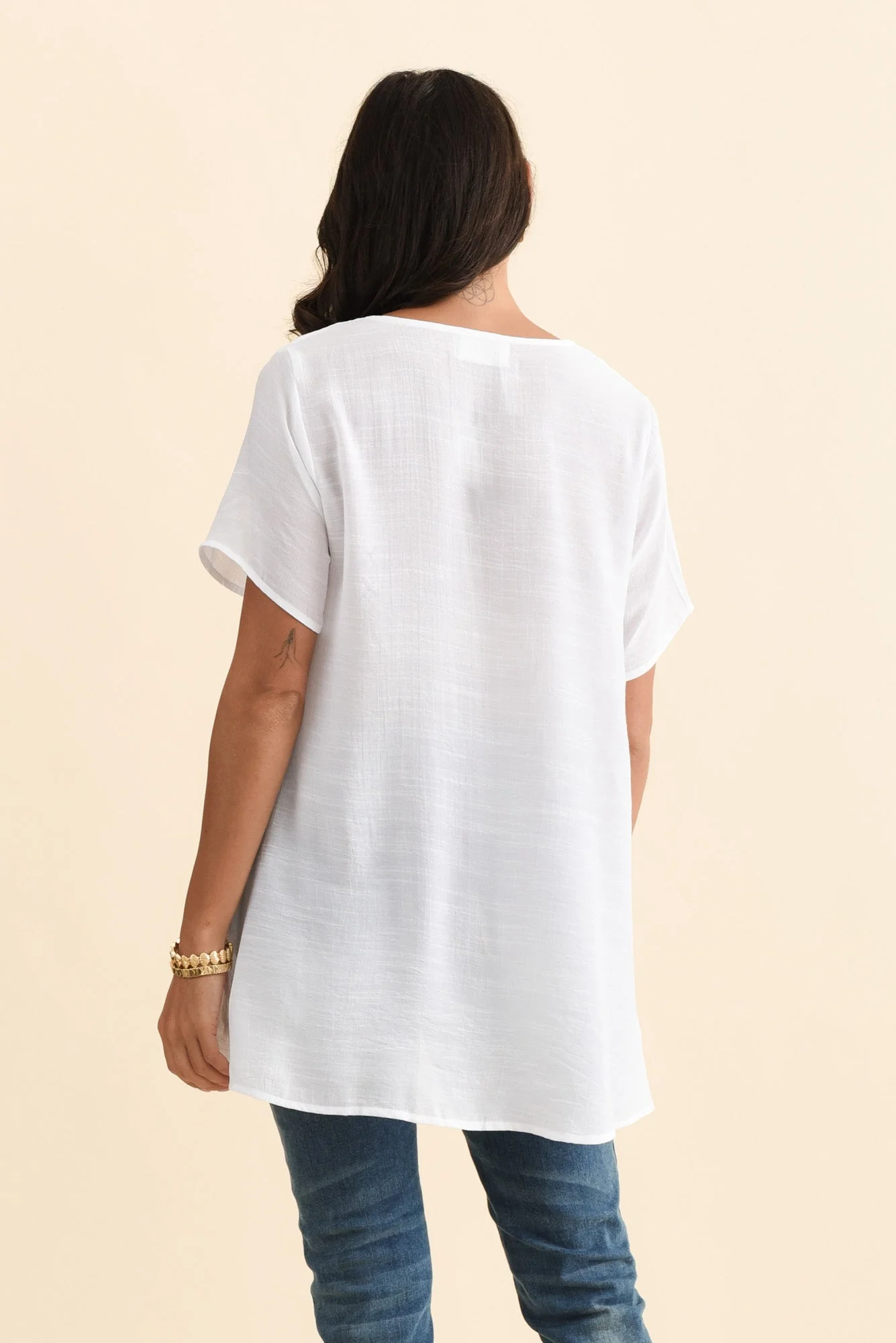 Alvina White Layered Tunic Top - Image 4