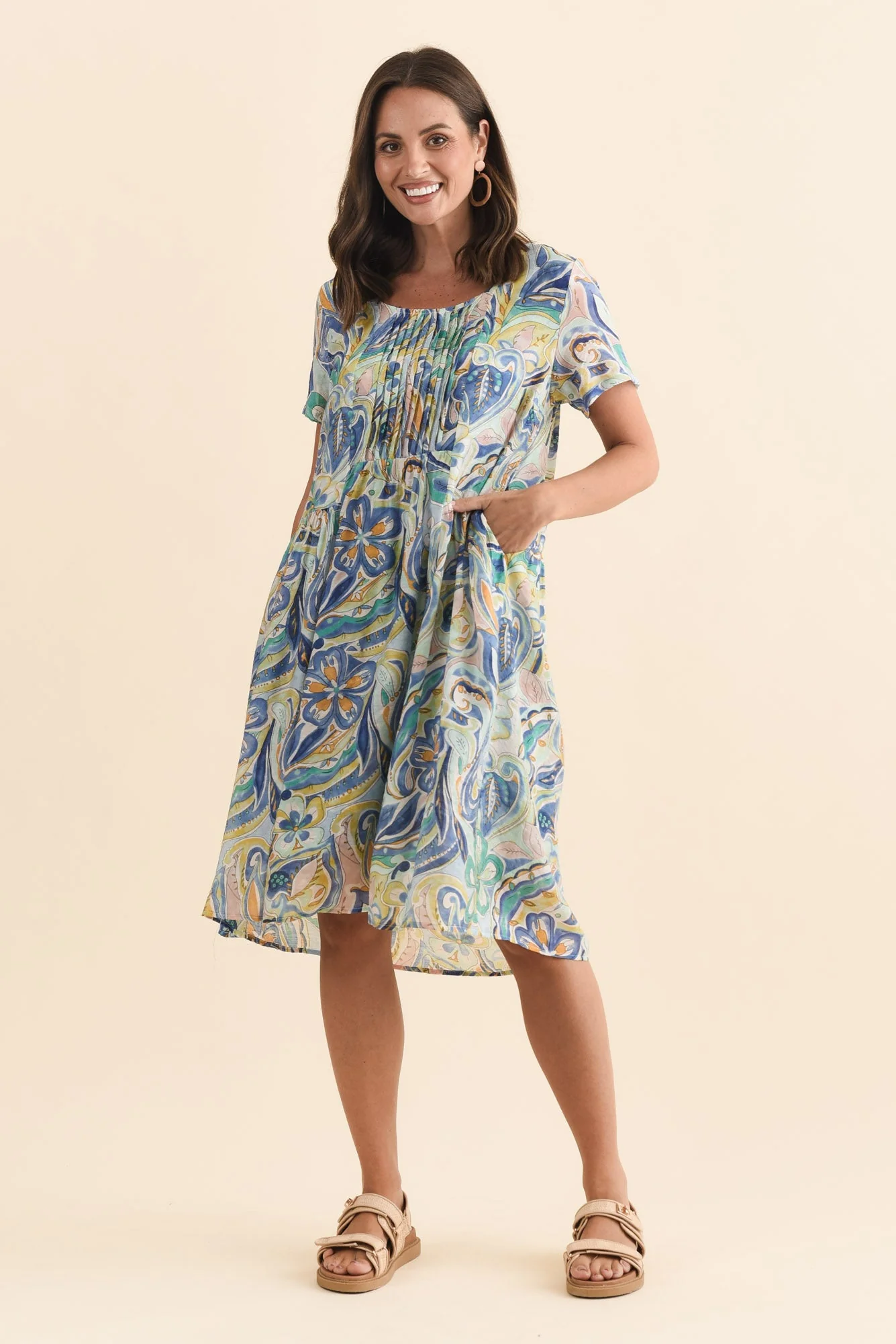 Alysse Blue Bloom Pocket Dress - Image 6