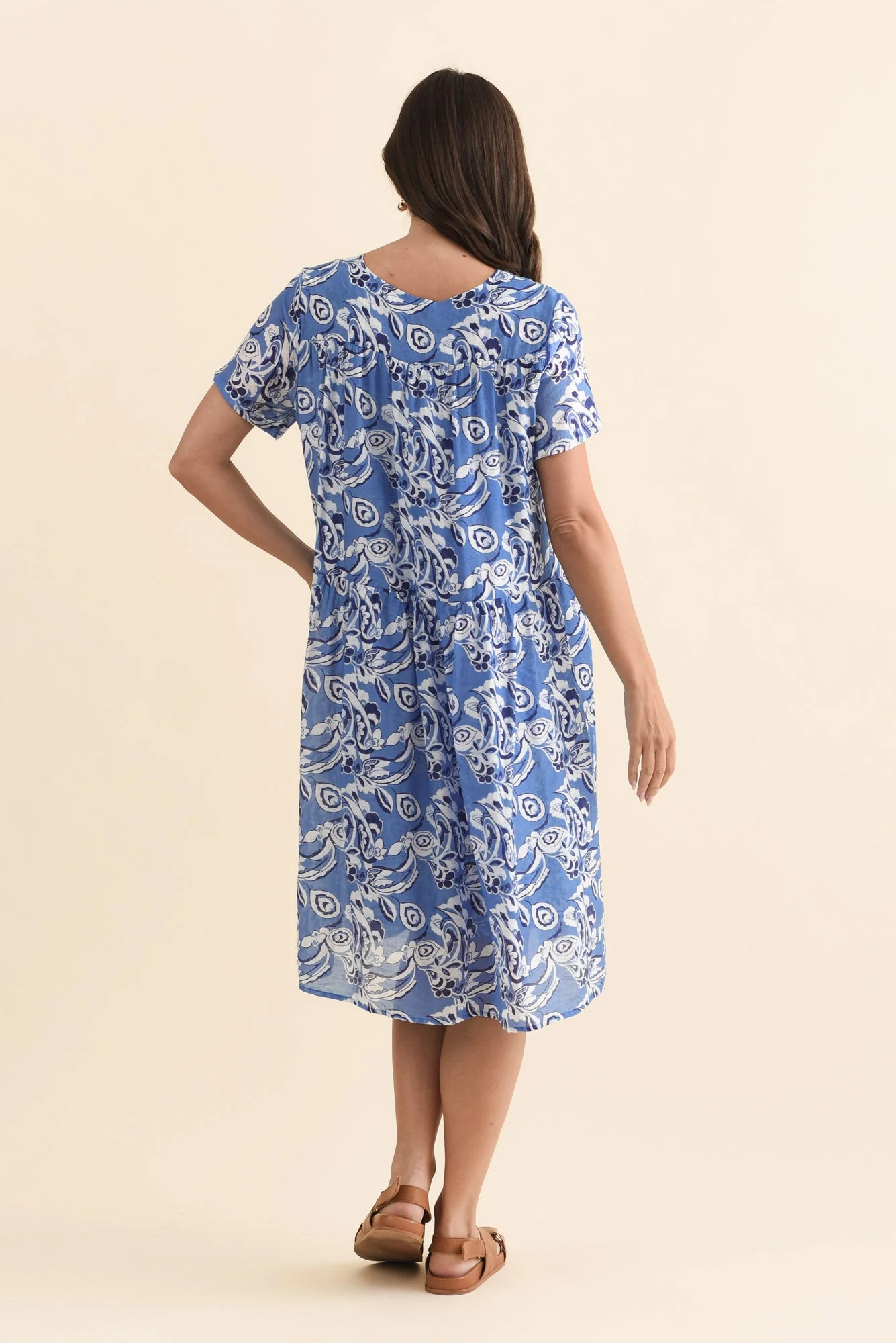 Alysse Blue Floral Pocket Dress - Image 4