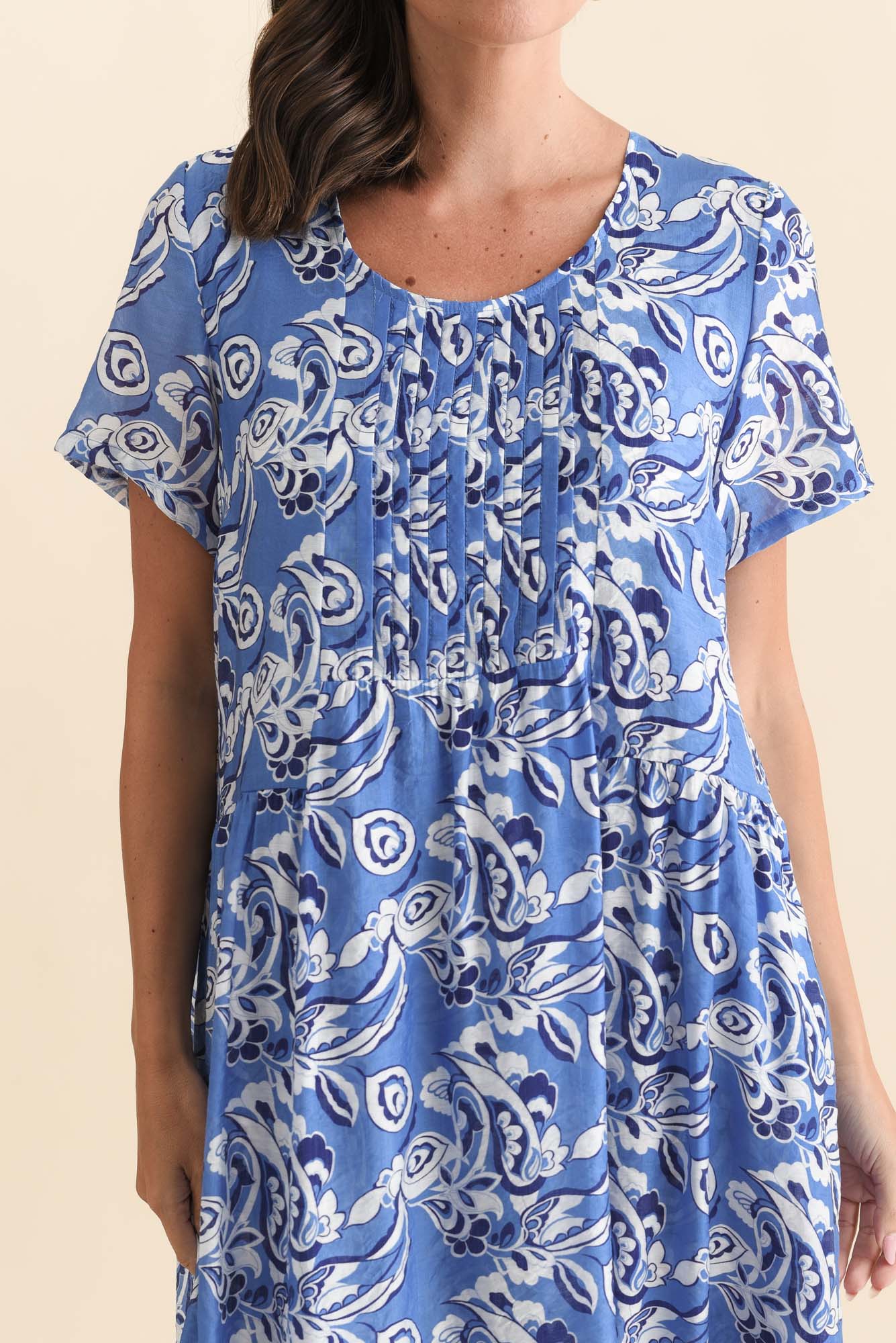 Alysse Blue Floral Pocket Dress - Image 5