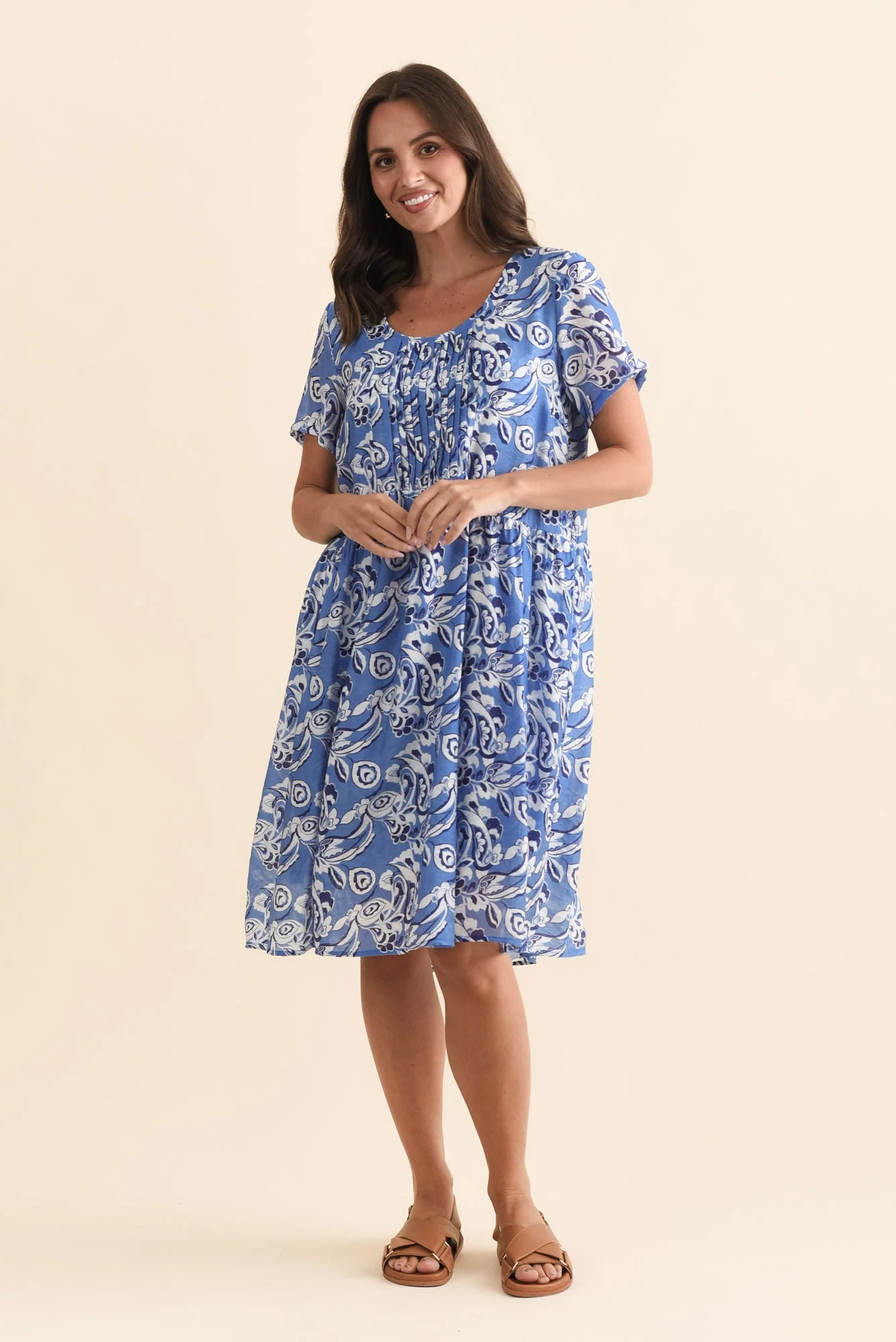 Alysse Blue Floral Pocket Dress - Image 6