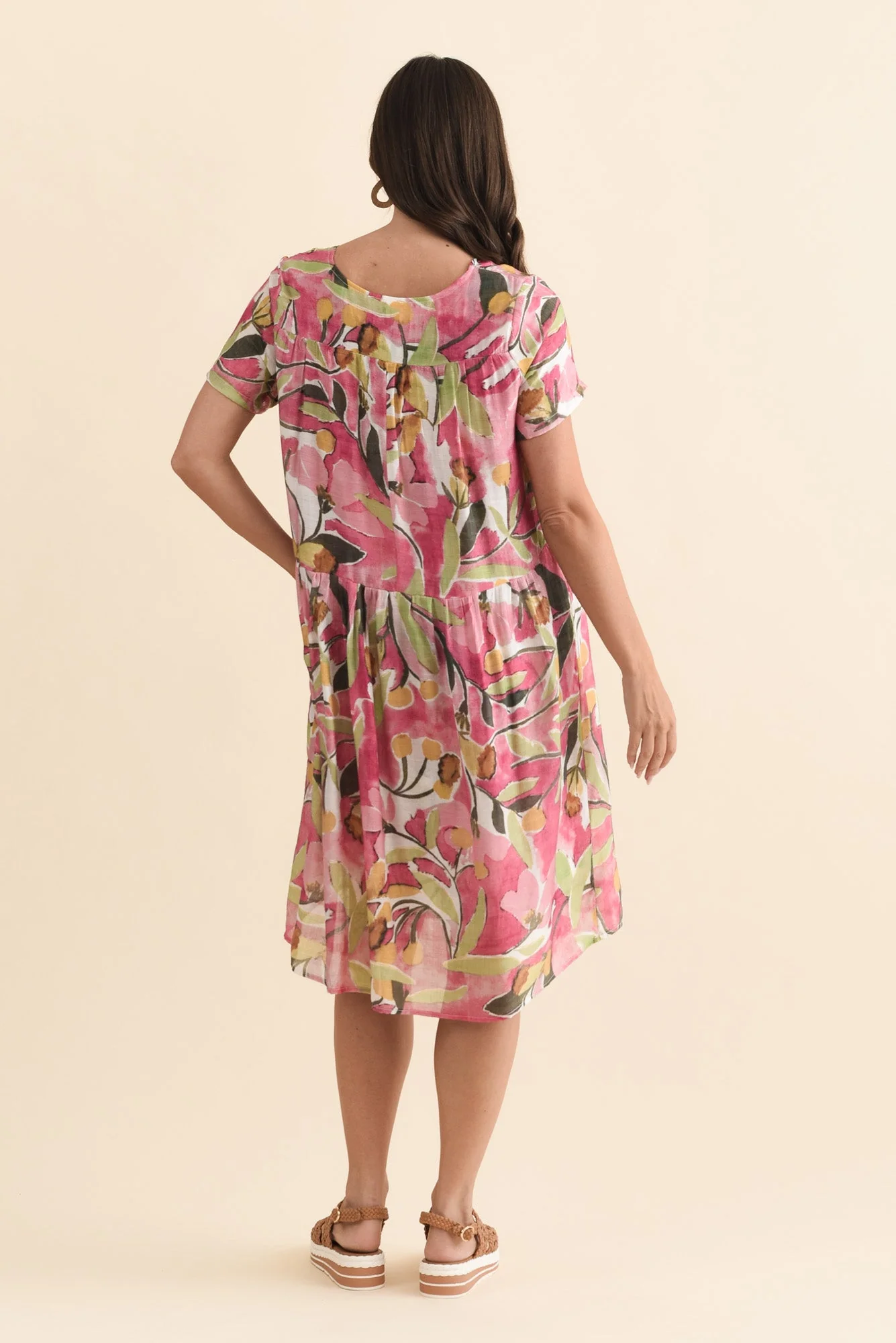 Alysse Pink Botanical Pocket Dress - Image 4