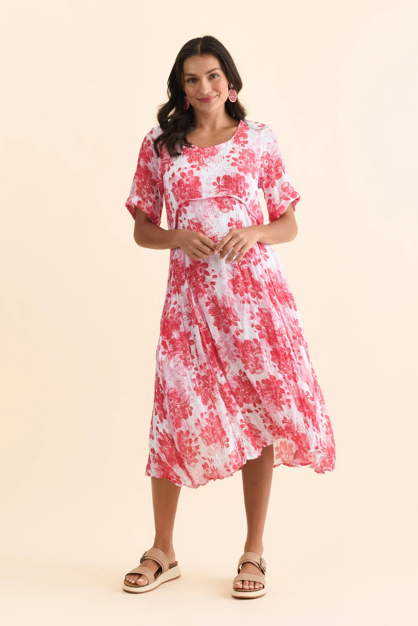 Amberley Red Garden Cotton Blend Dress - Image 2