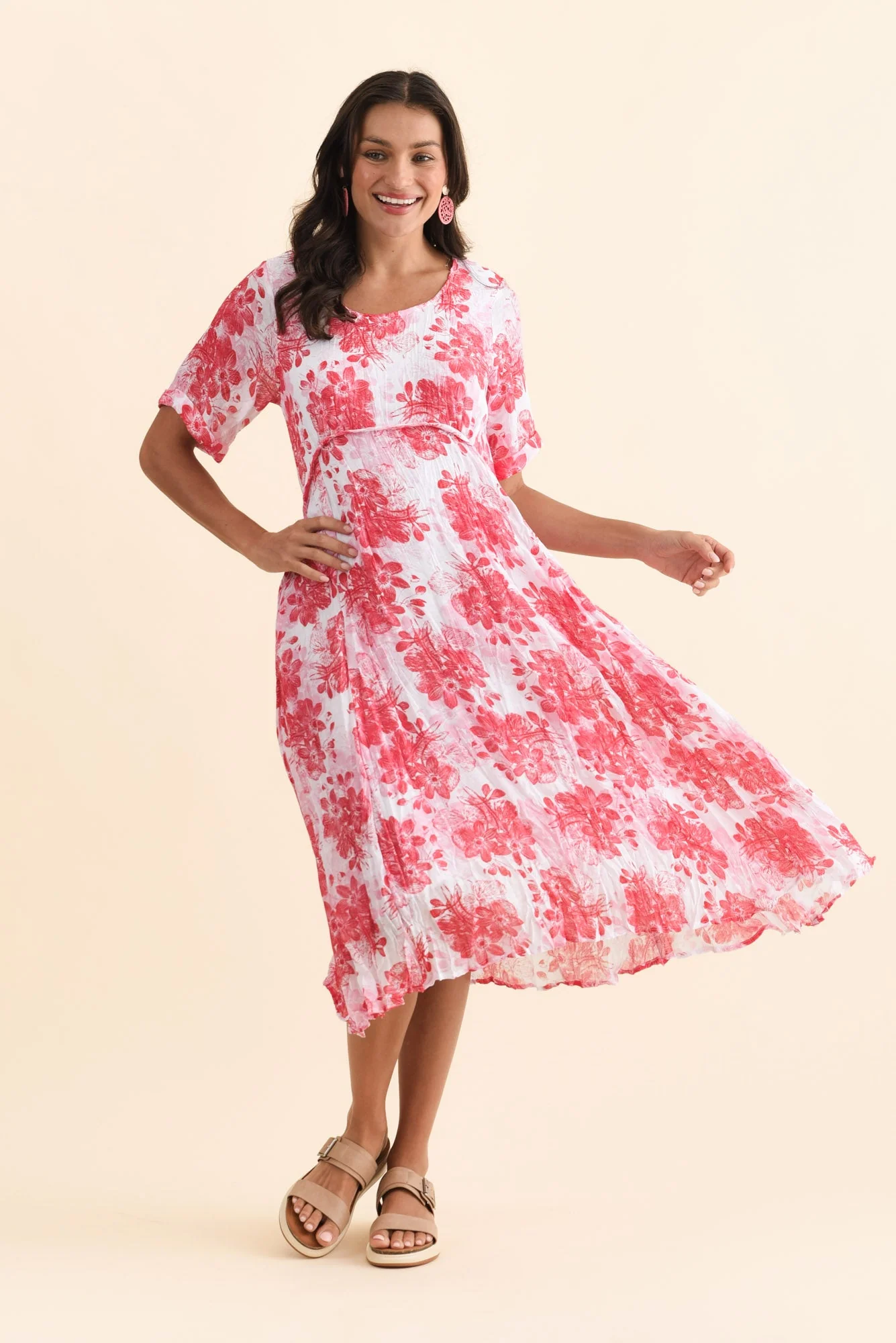 Amberley Red Garden Cotton Blend Dress - Image 6