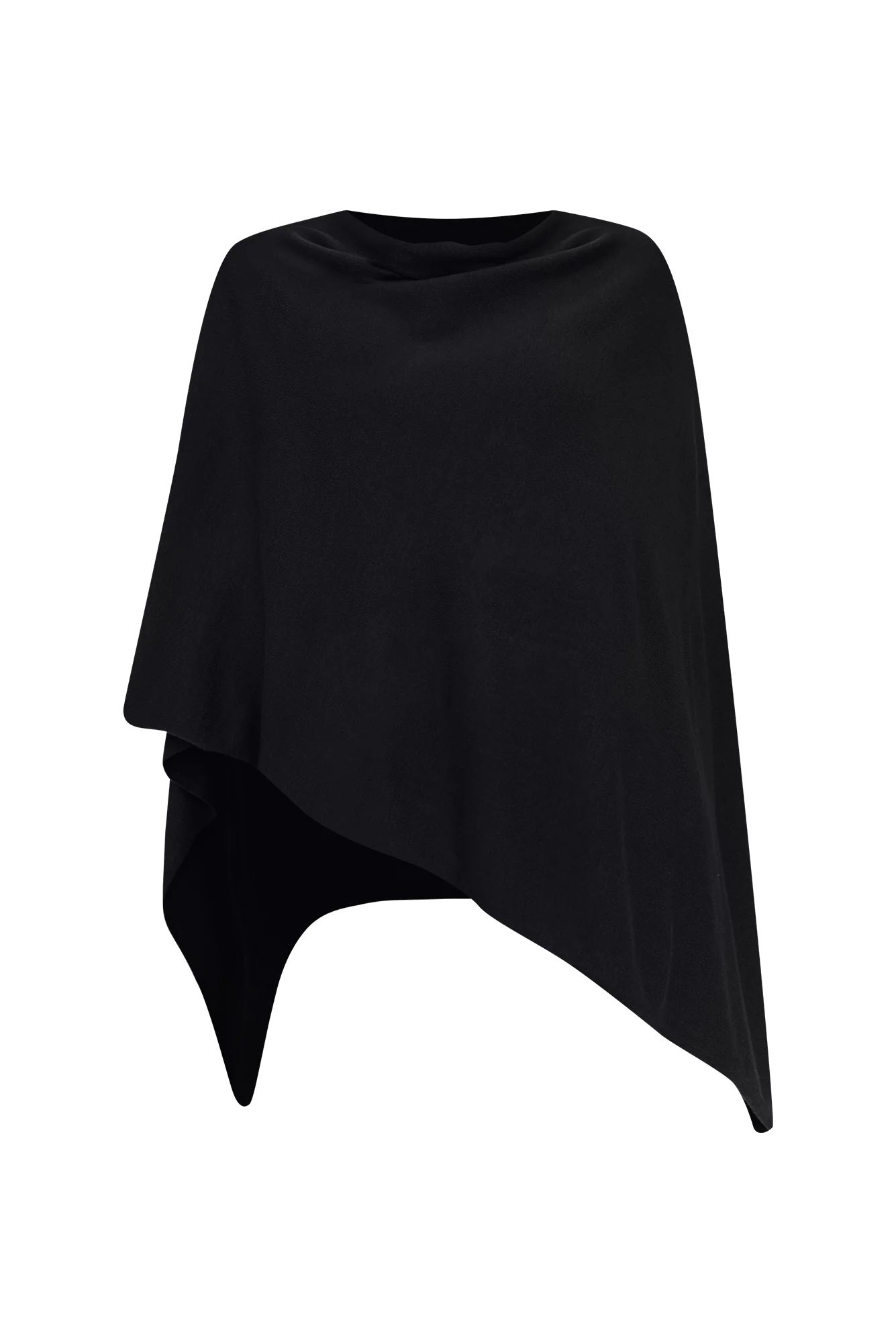 Amy Black Wool Blend Poncho - Image 7