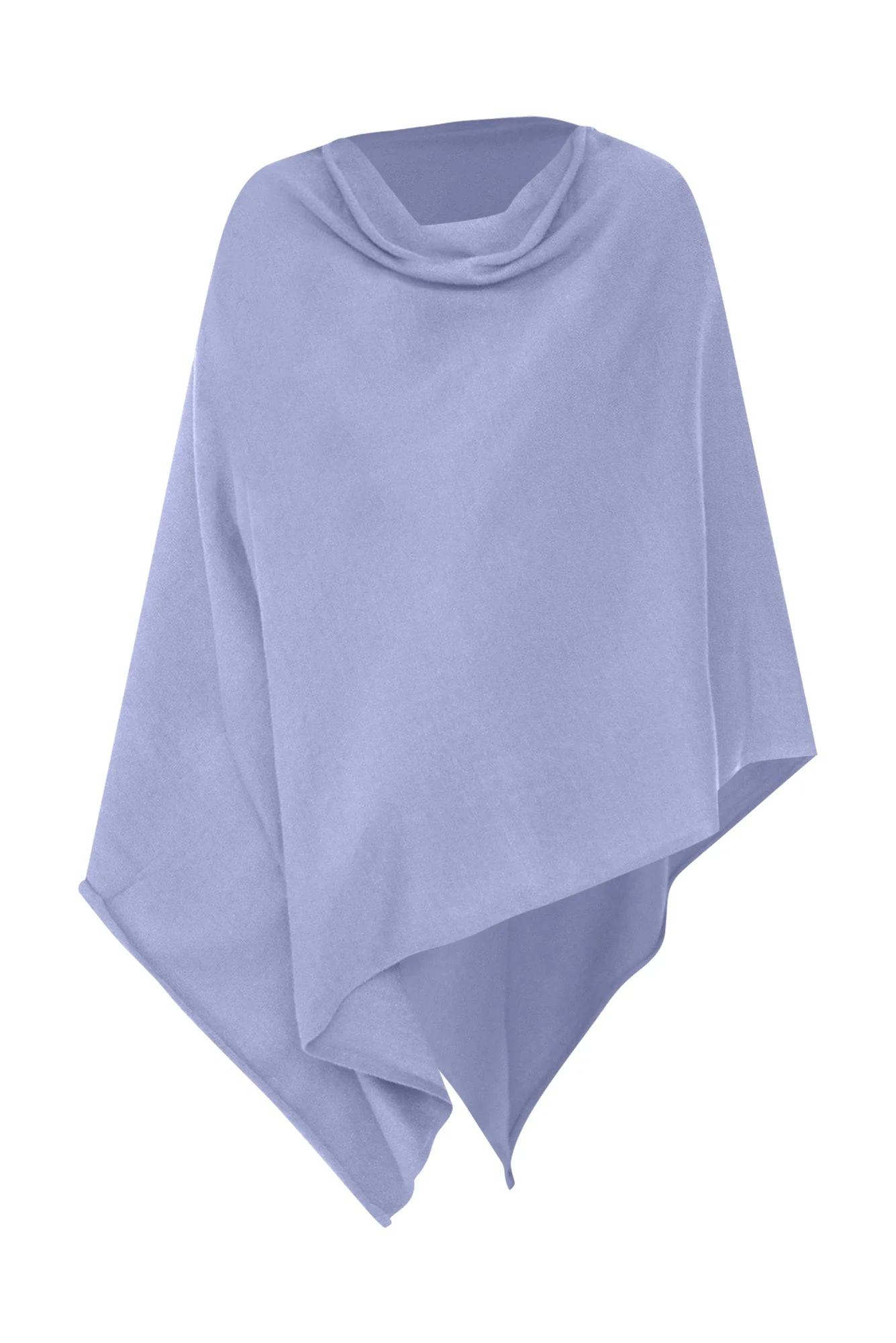 Amy Blue Wool Blend Poncho - Image 2