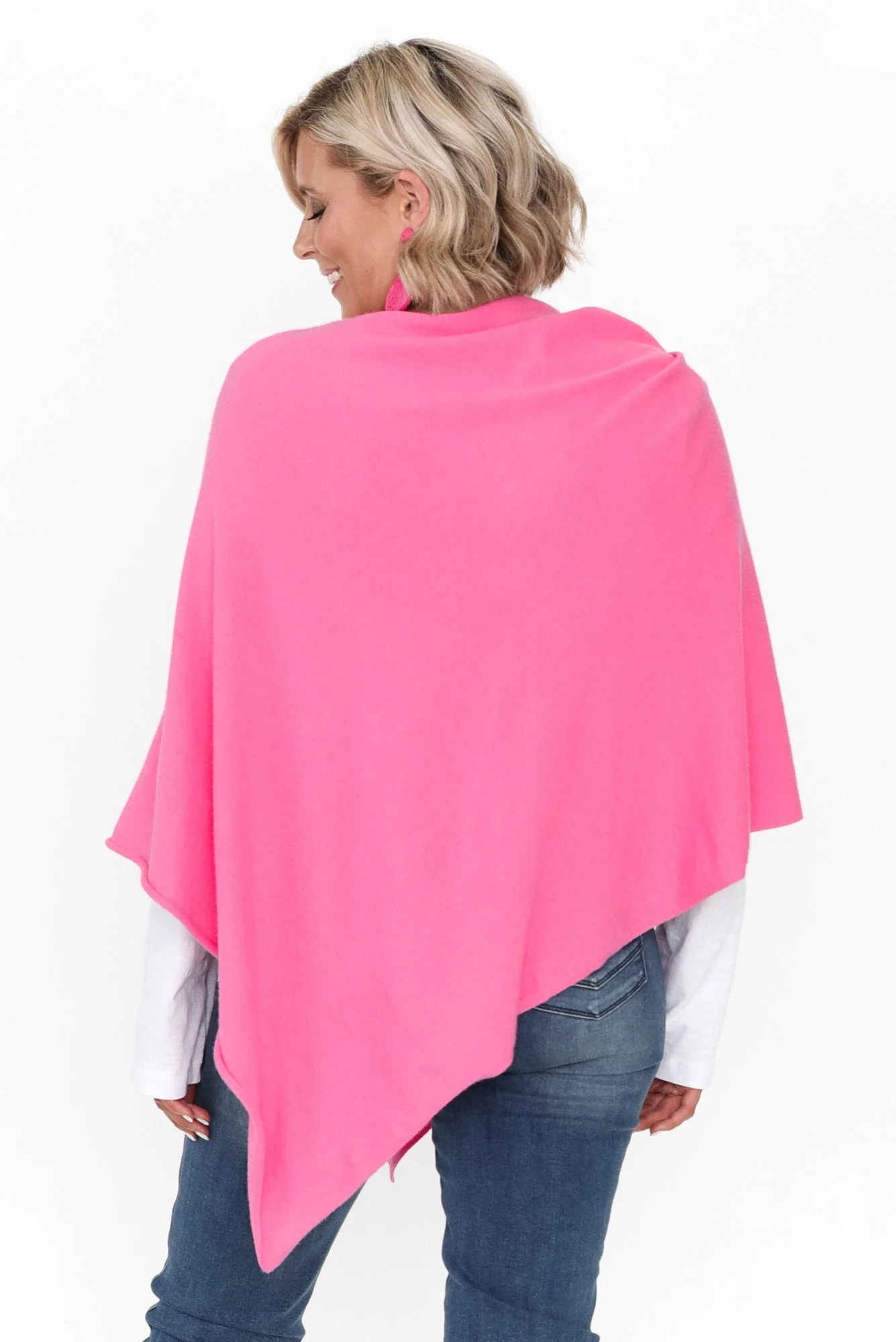 Amy Fuchsia Wool Blend Poncho - Image 11