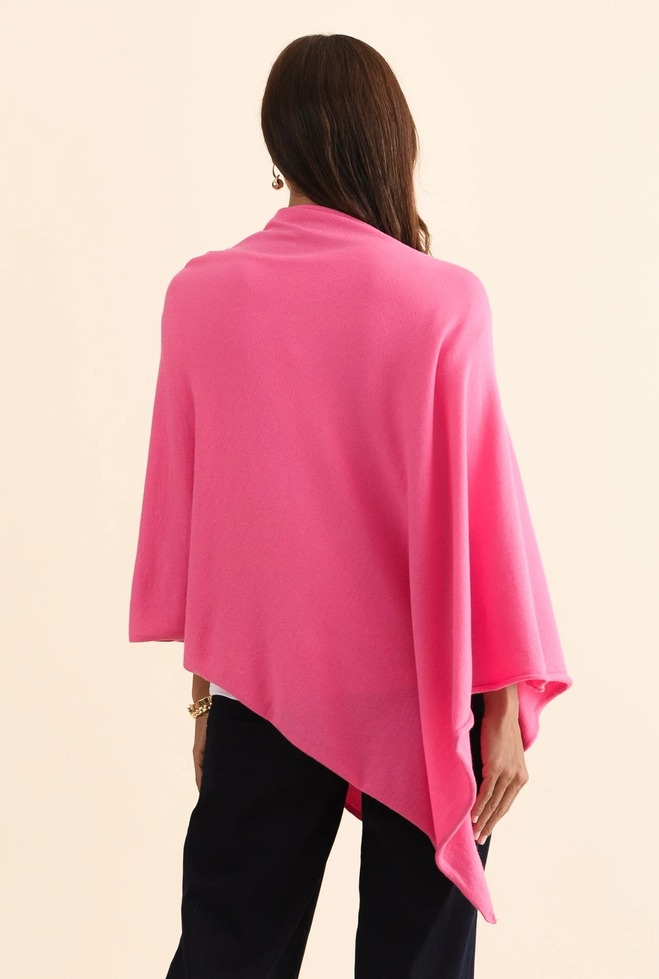 Amy Fuchsia Wool Blend Poncho - Image 4