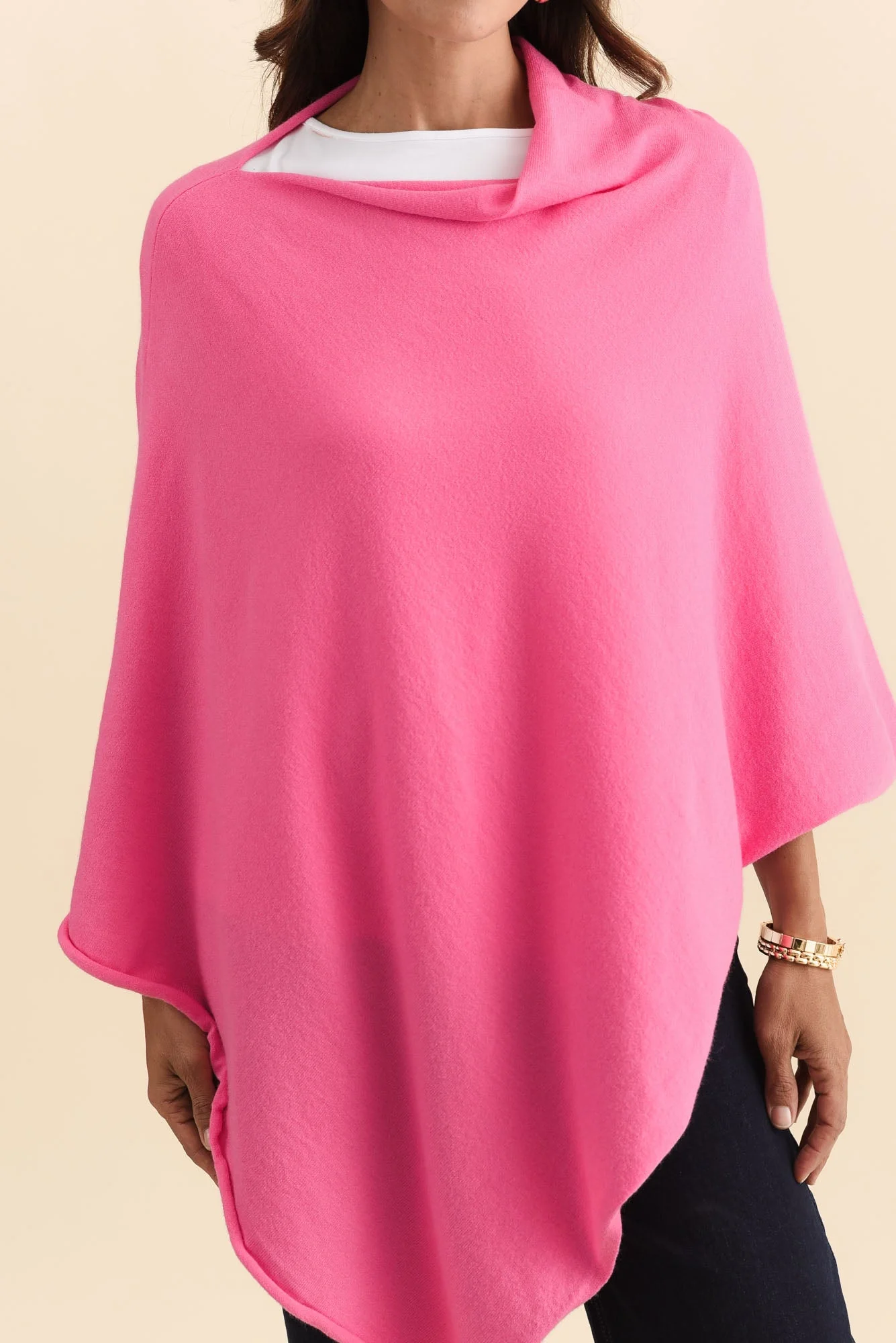Amy Fuchsia Wool Blend Poncho - Image 5