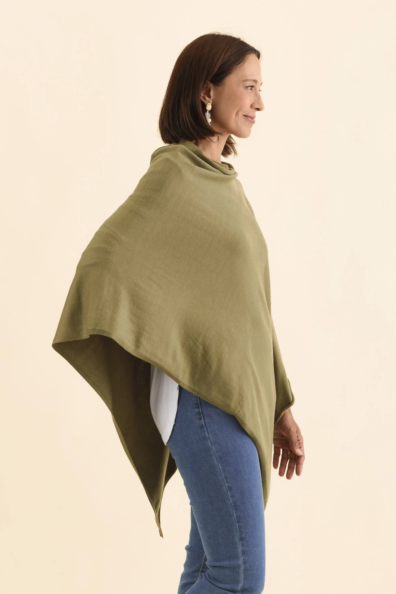 Amy Green Wool Blend Poncho - Image 3