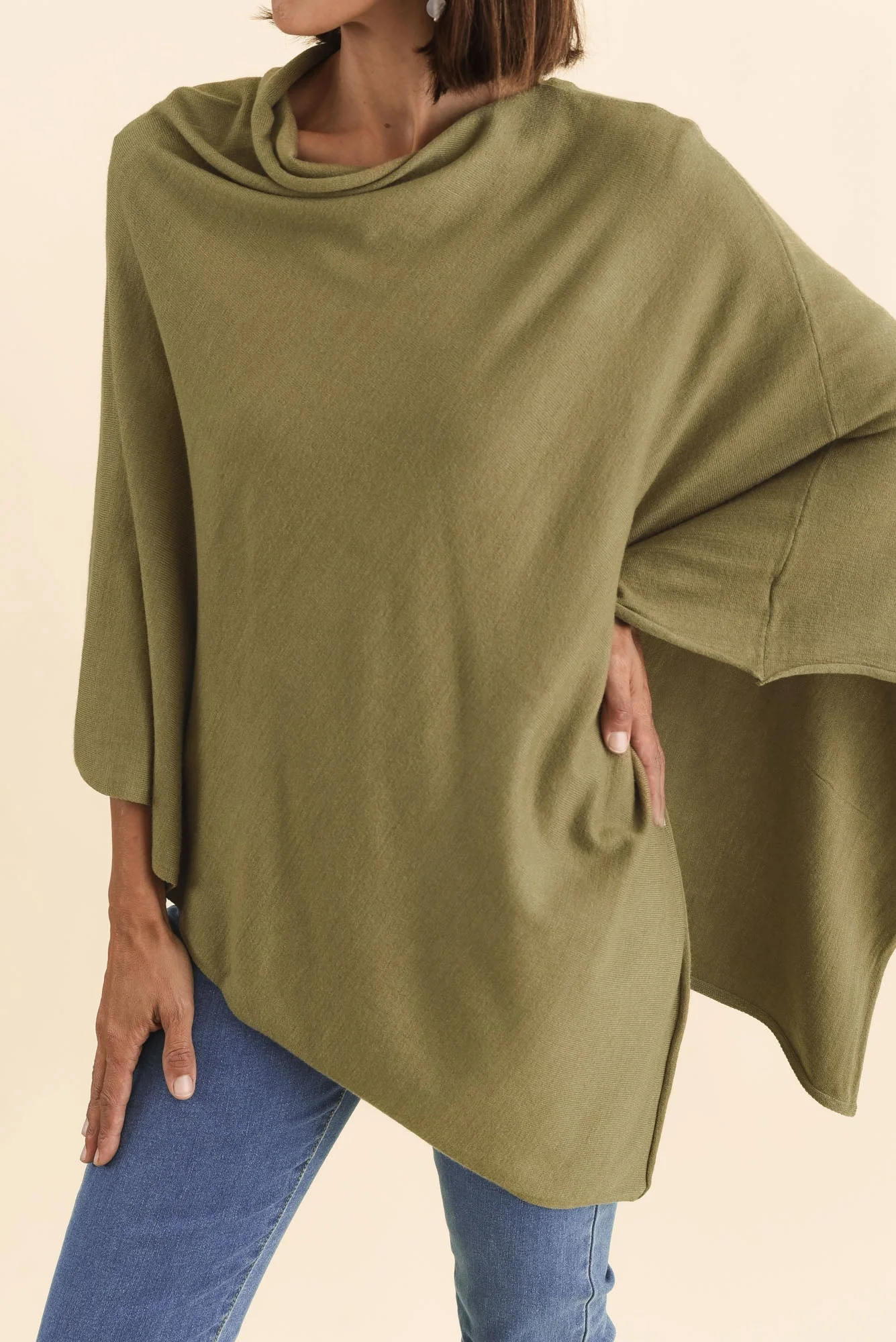 Amy Green Wool Blend Poncho - Image 5