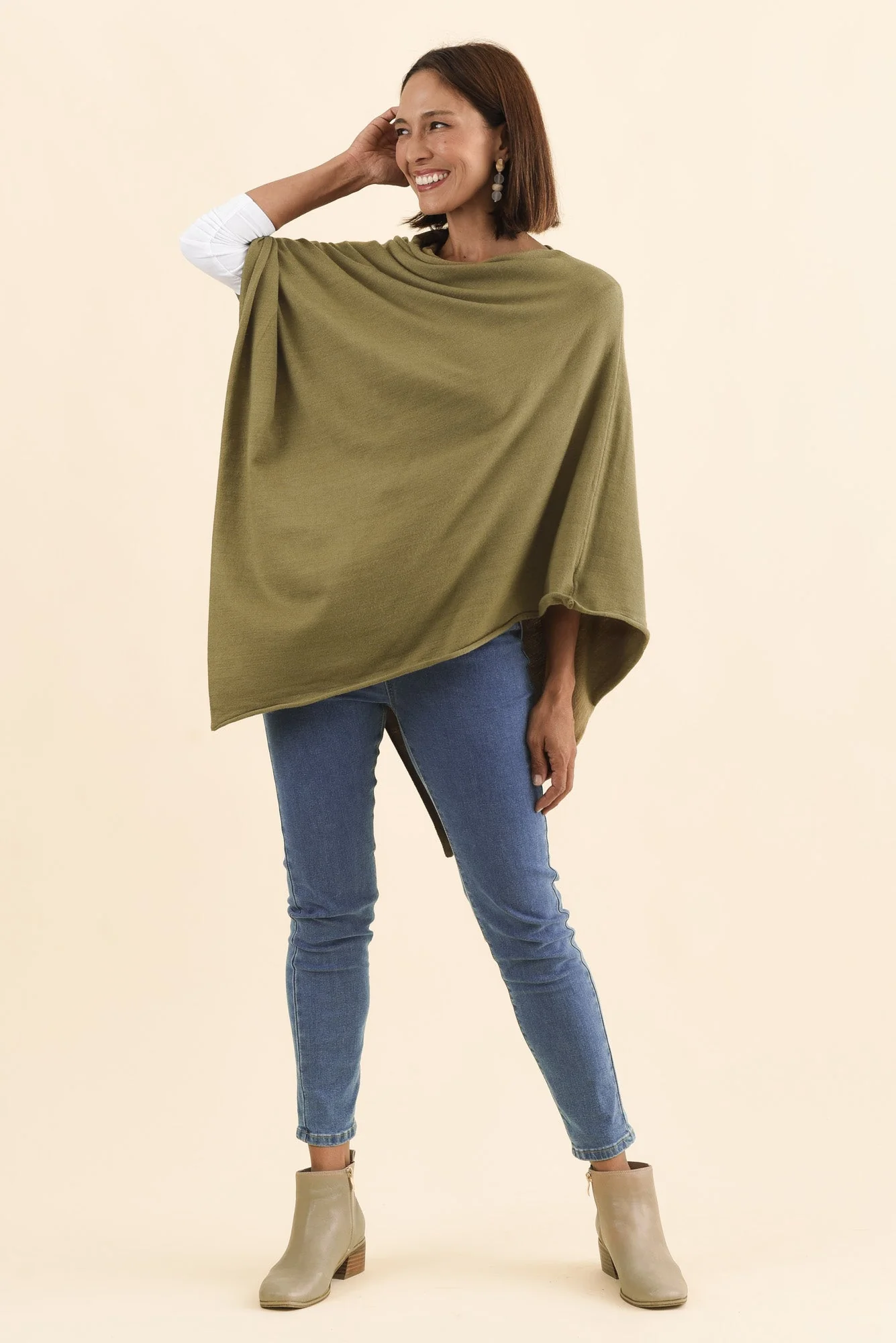 Amy Green Wool Blend Poncho - Image 6