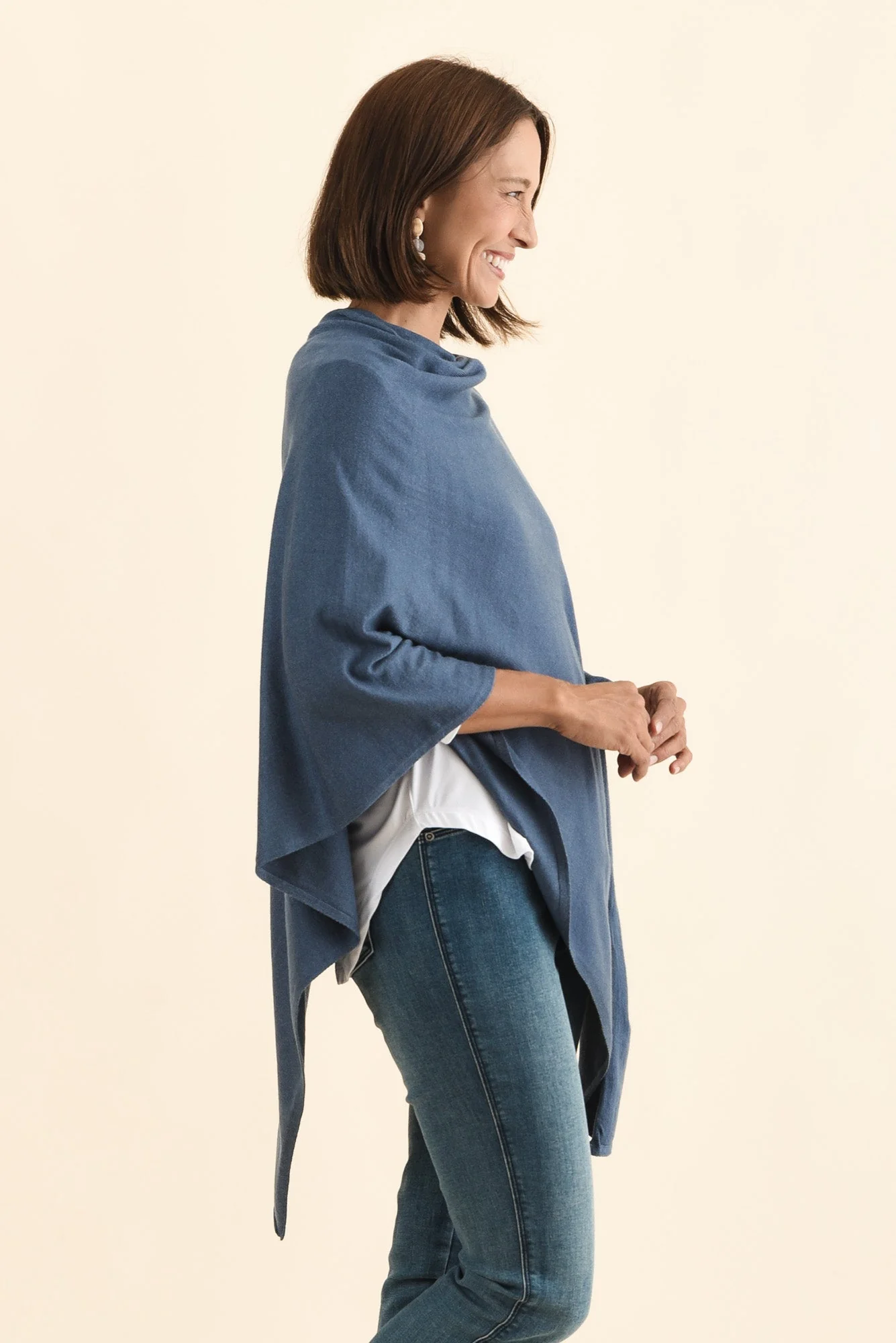 Amy Steel Wool Blend Poncho - Image 3