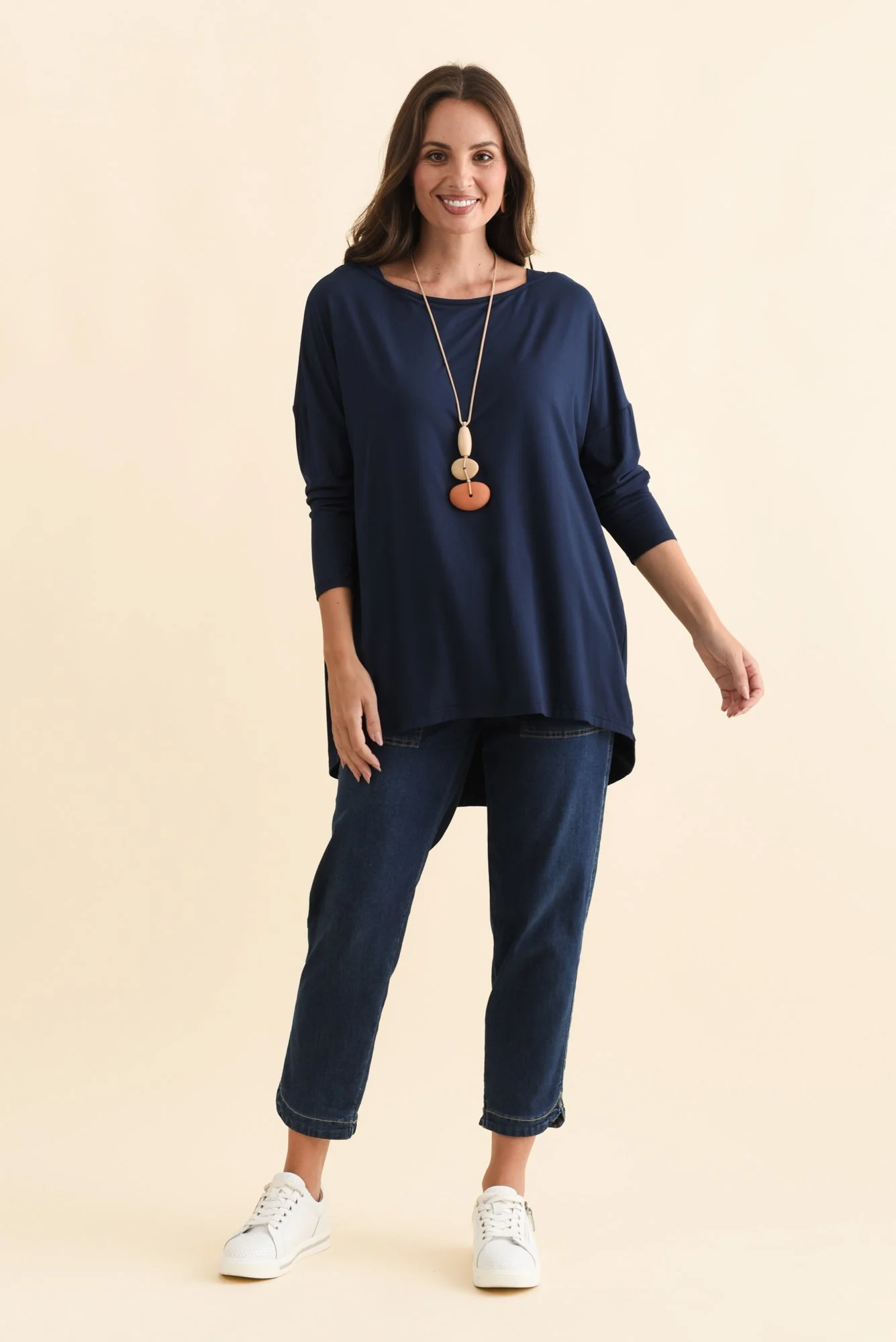 Anakin Navy Hi Lo Bamboo Top - Image 8