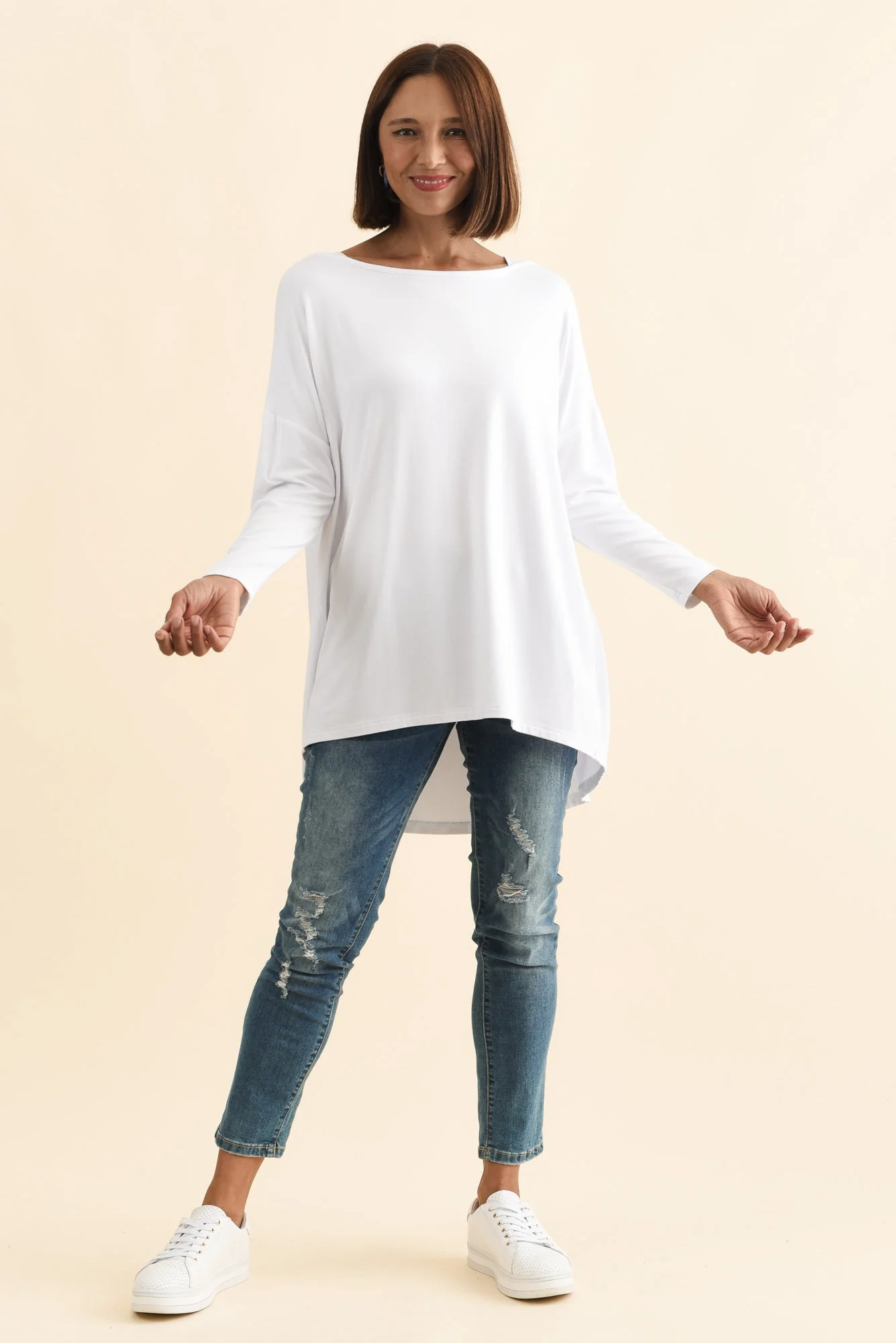 Anakin White Hi Lo Bamboo Top - Image 4