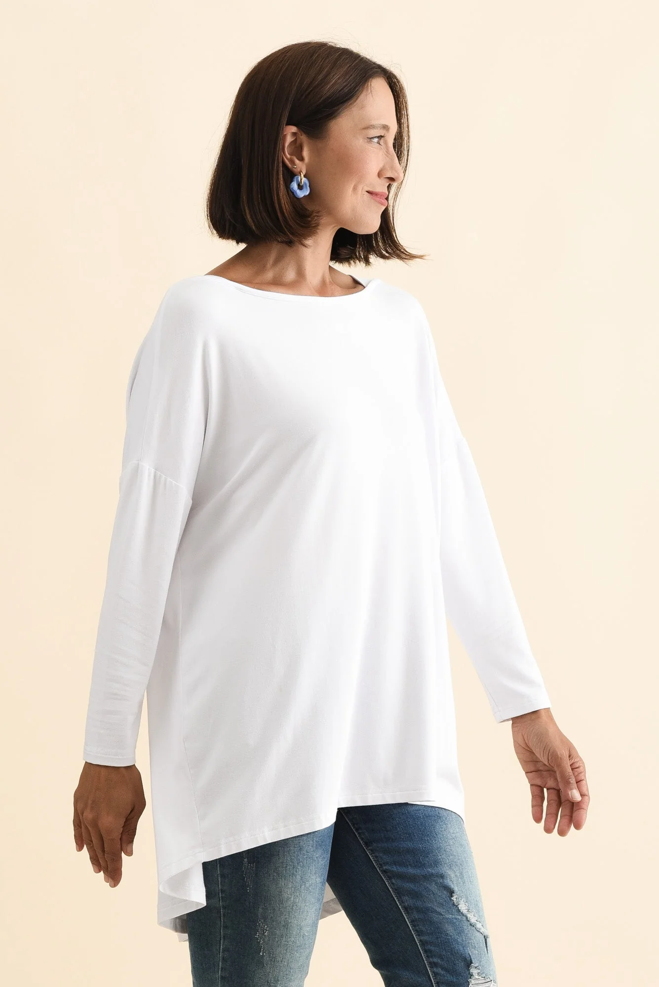 Anakin White Hi Lo Bamboo Top - Image 5