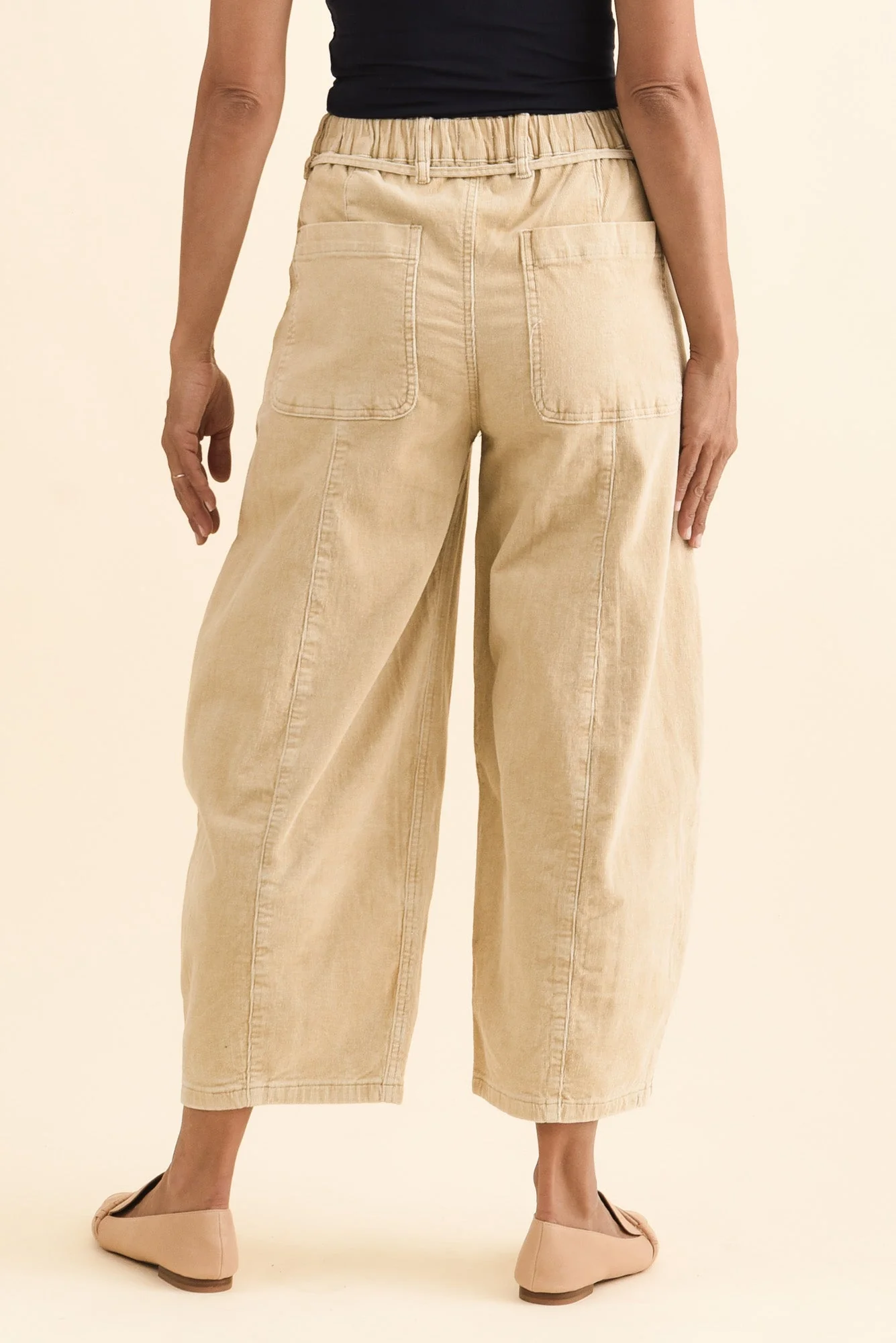 Angela Tan Wide Leg Corduroy Pants - Image 5