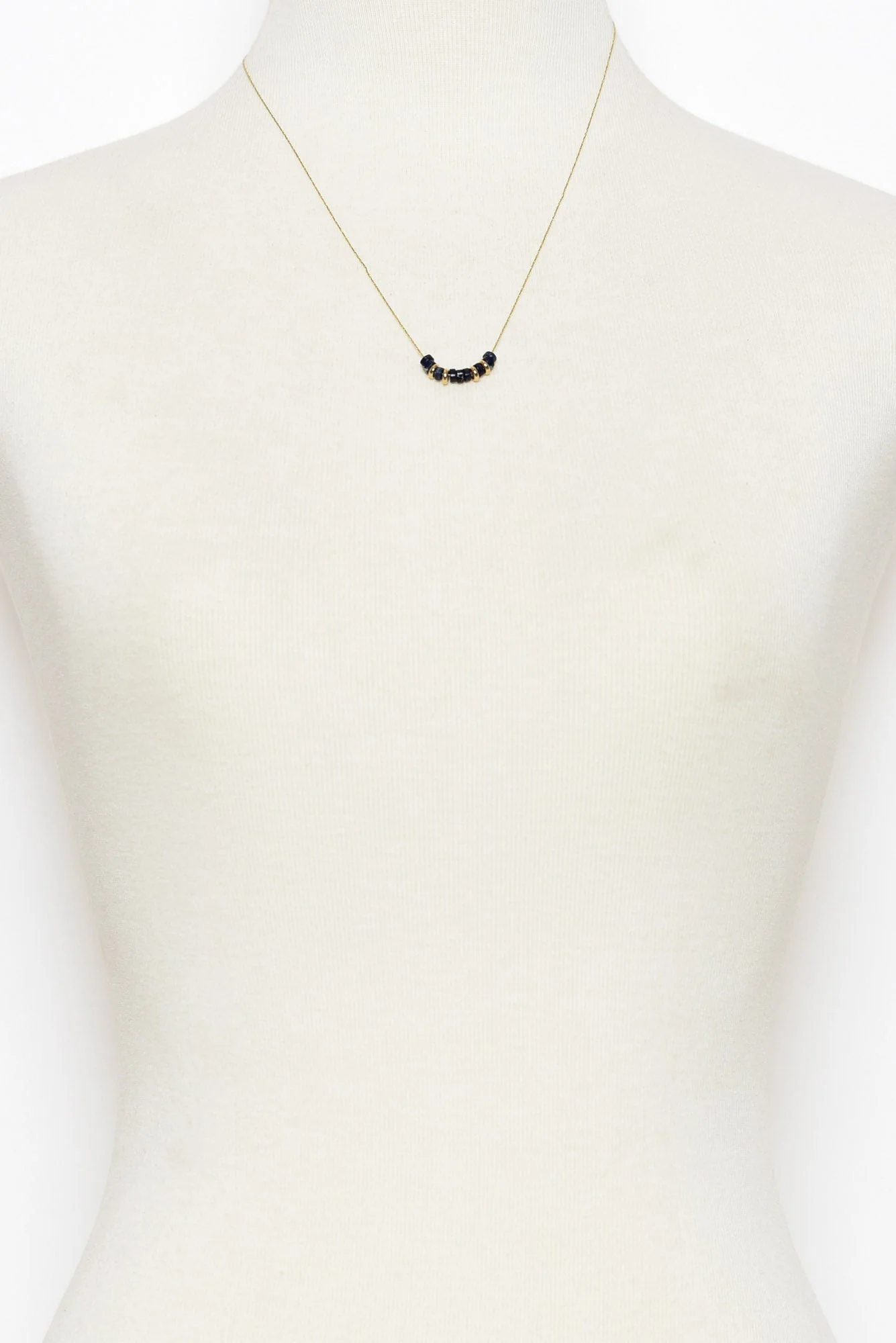 Angelina Navy Beaded Necklace - Image 3