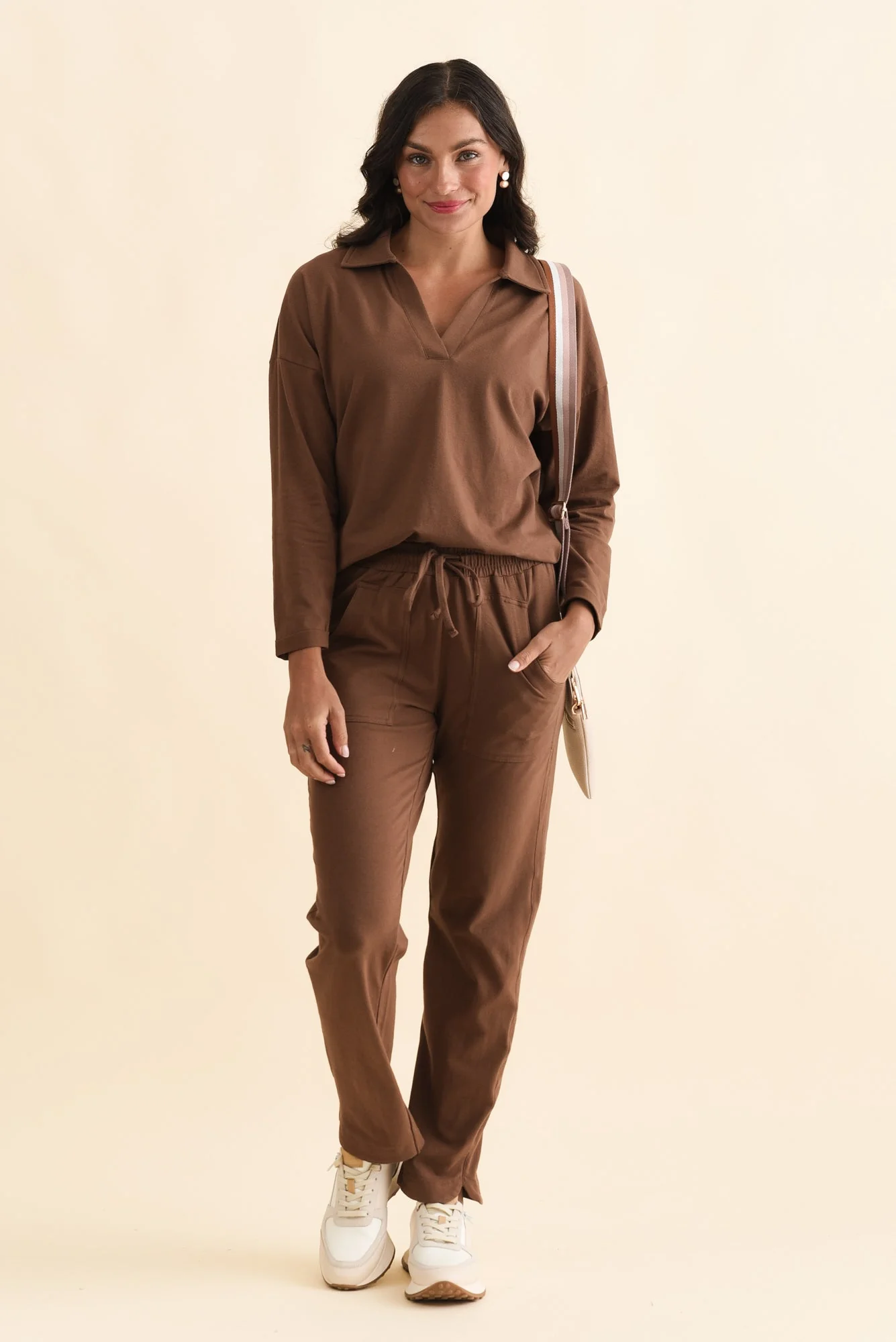 Angie Brown Cotton Drawstring Pants - Image 2