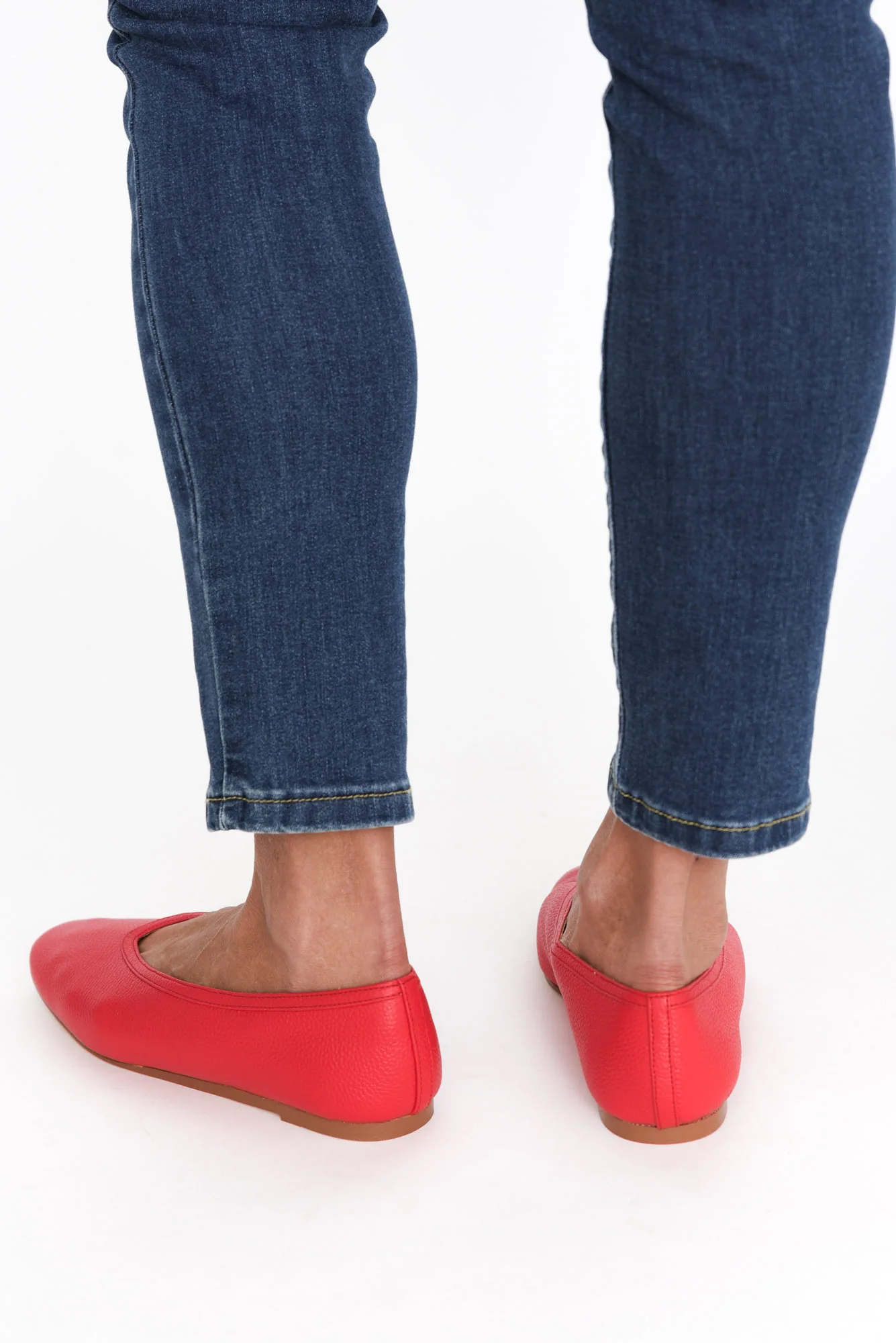 Anita Red Leather Ballet Flat - Image 8