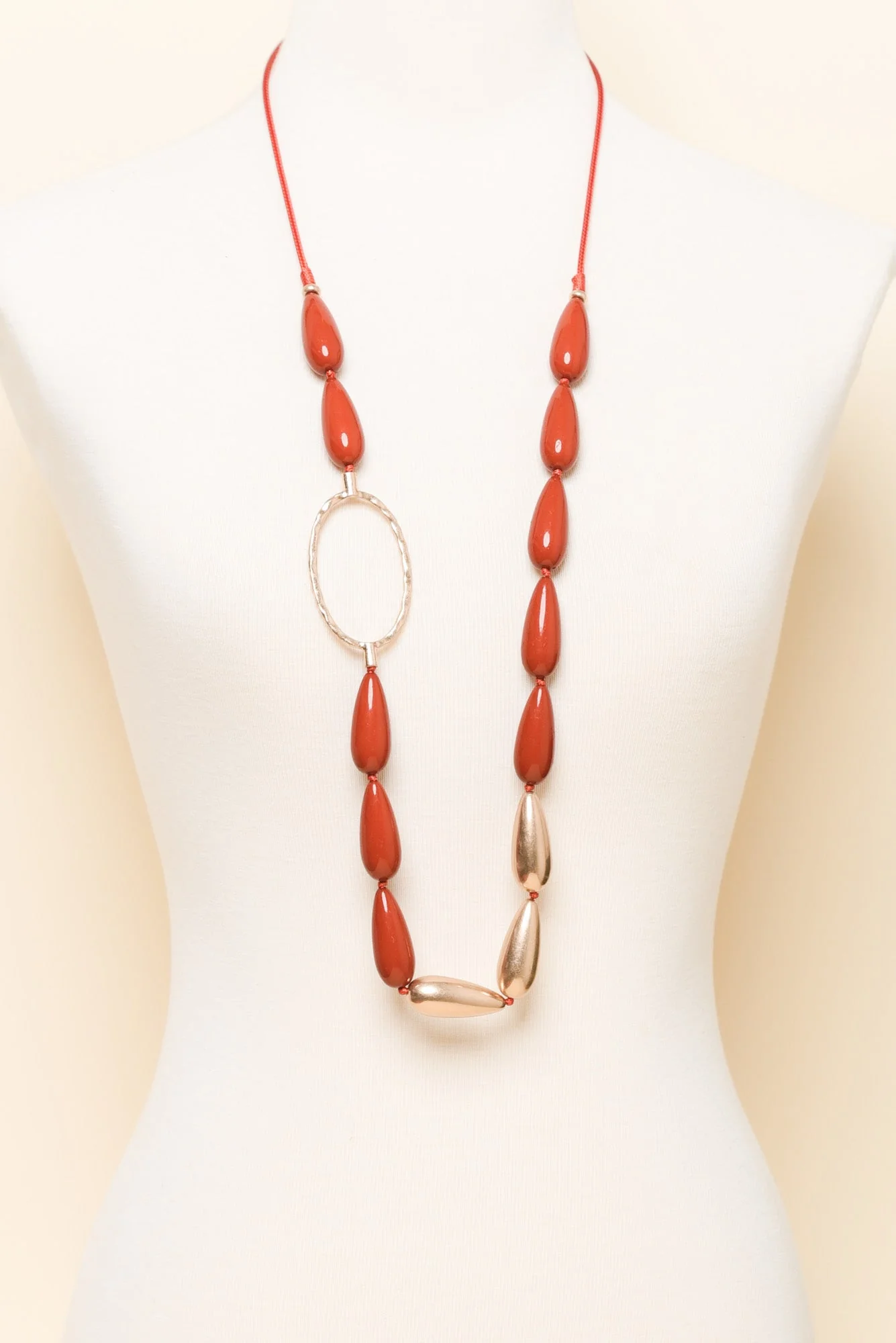 Anja Red Beaded Necklace - Image 2