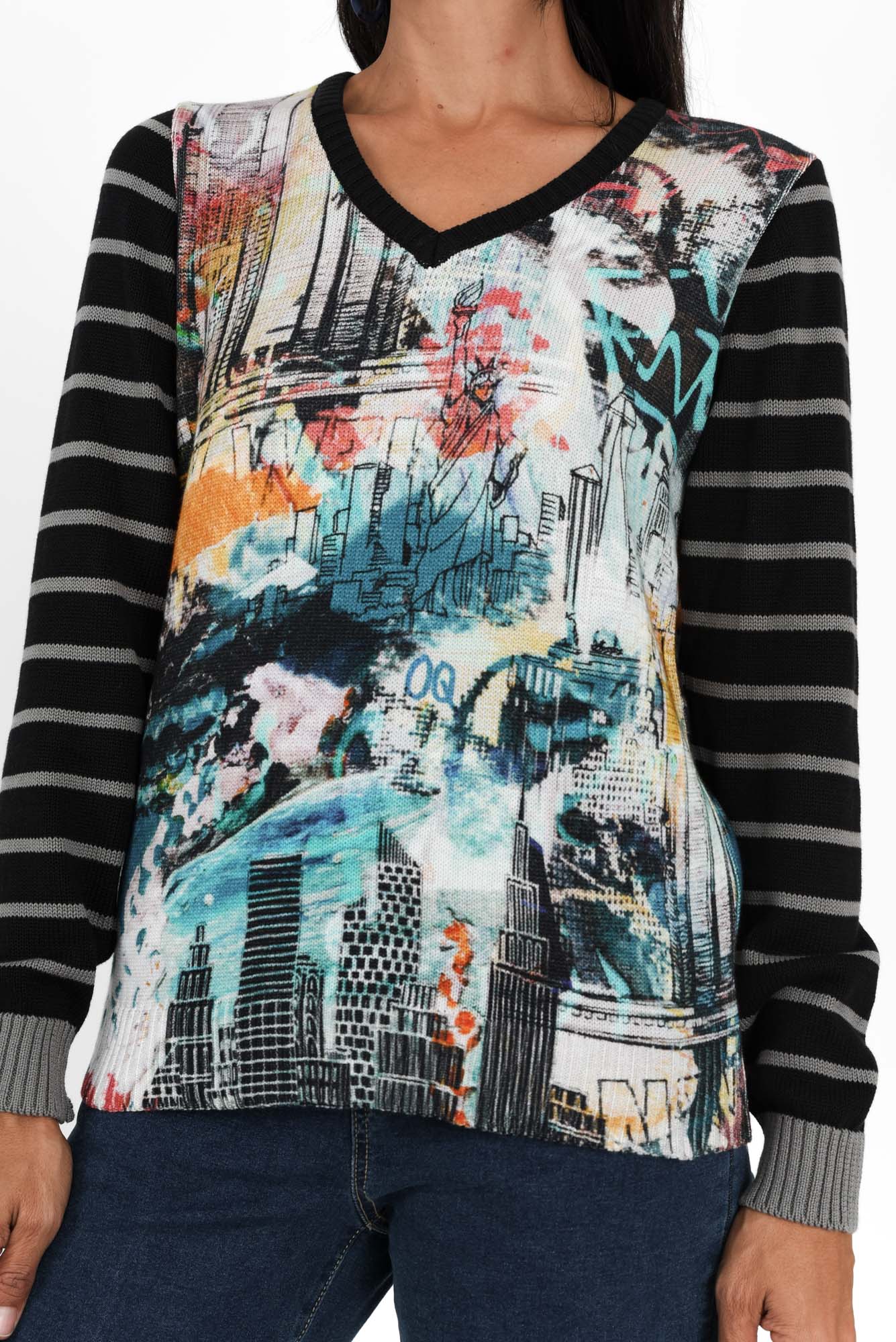 Anka Black Abstract Organic Cotton Jumper - Image 5