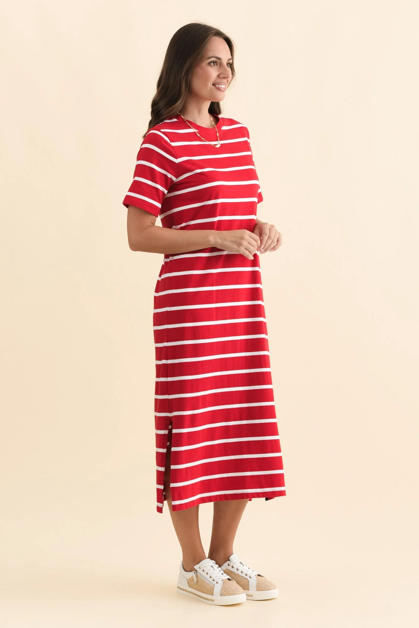 Annaleigh Crimson Stripe Pocket Dress - Image 3