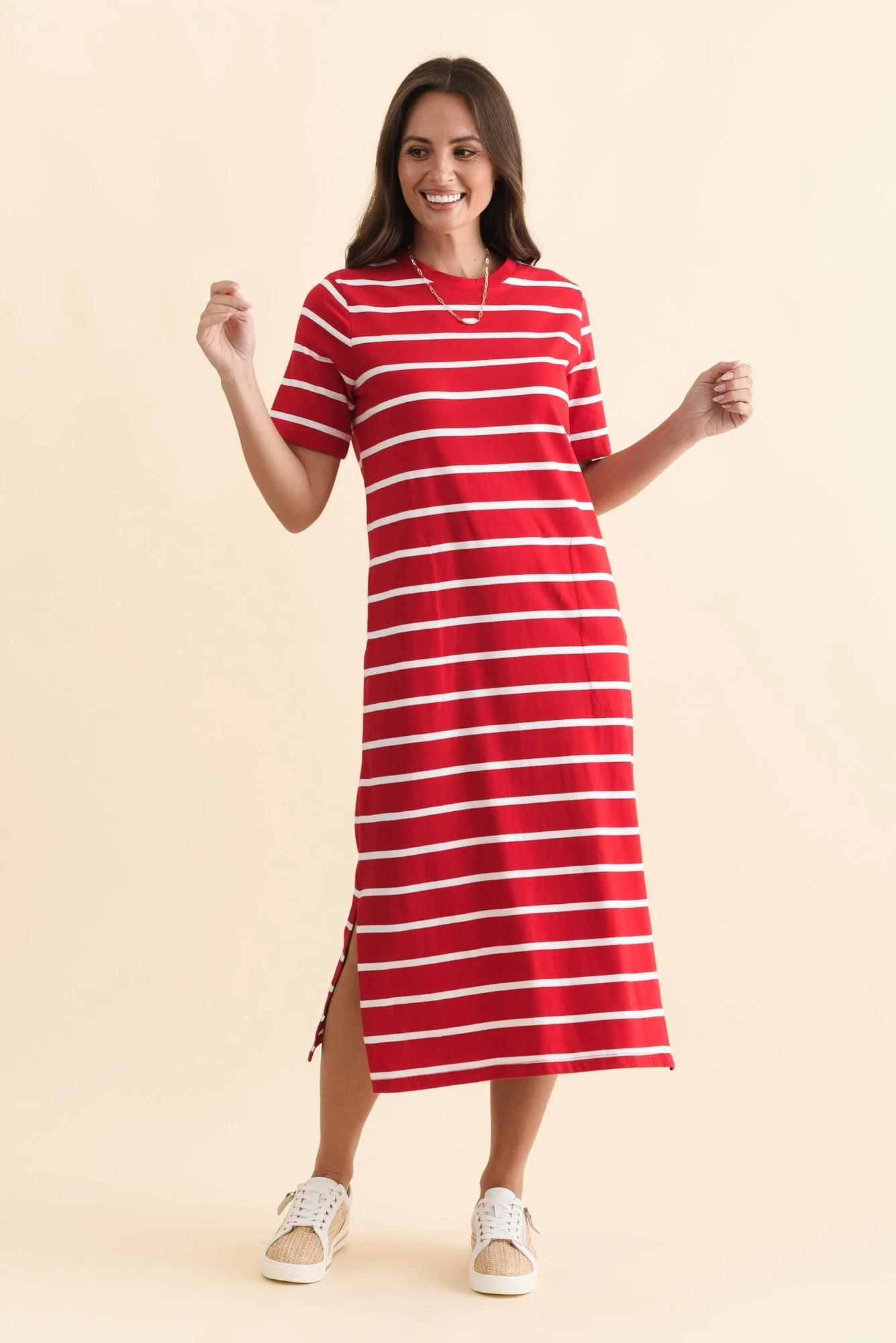 Annaleigh Crimson Stripe Pocket Dress - Image 6