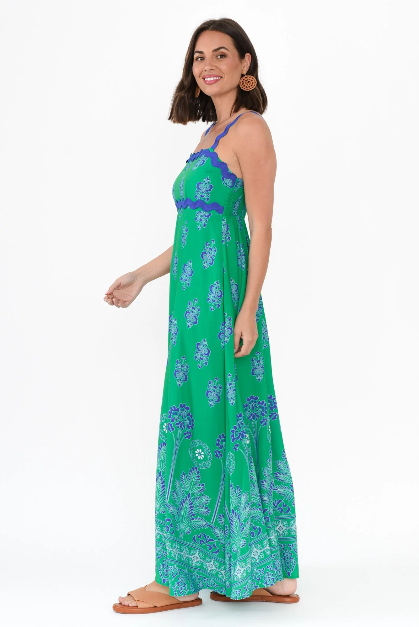 Annalise Green Mosaic Maxi Dress - Image 3
