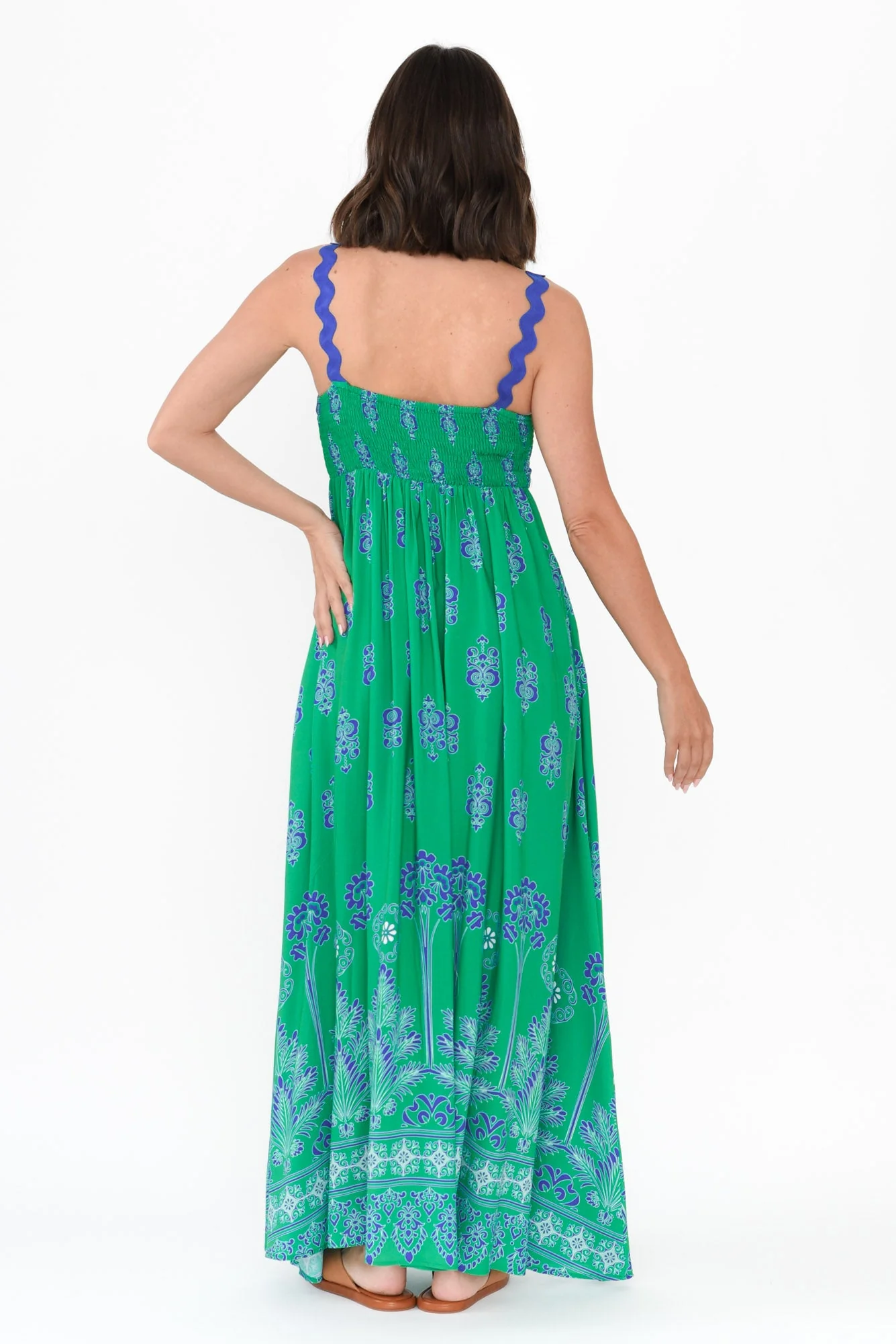 Annalise Green Mosaic Maxi Dress - Image 4