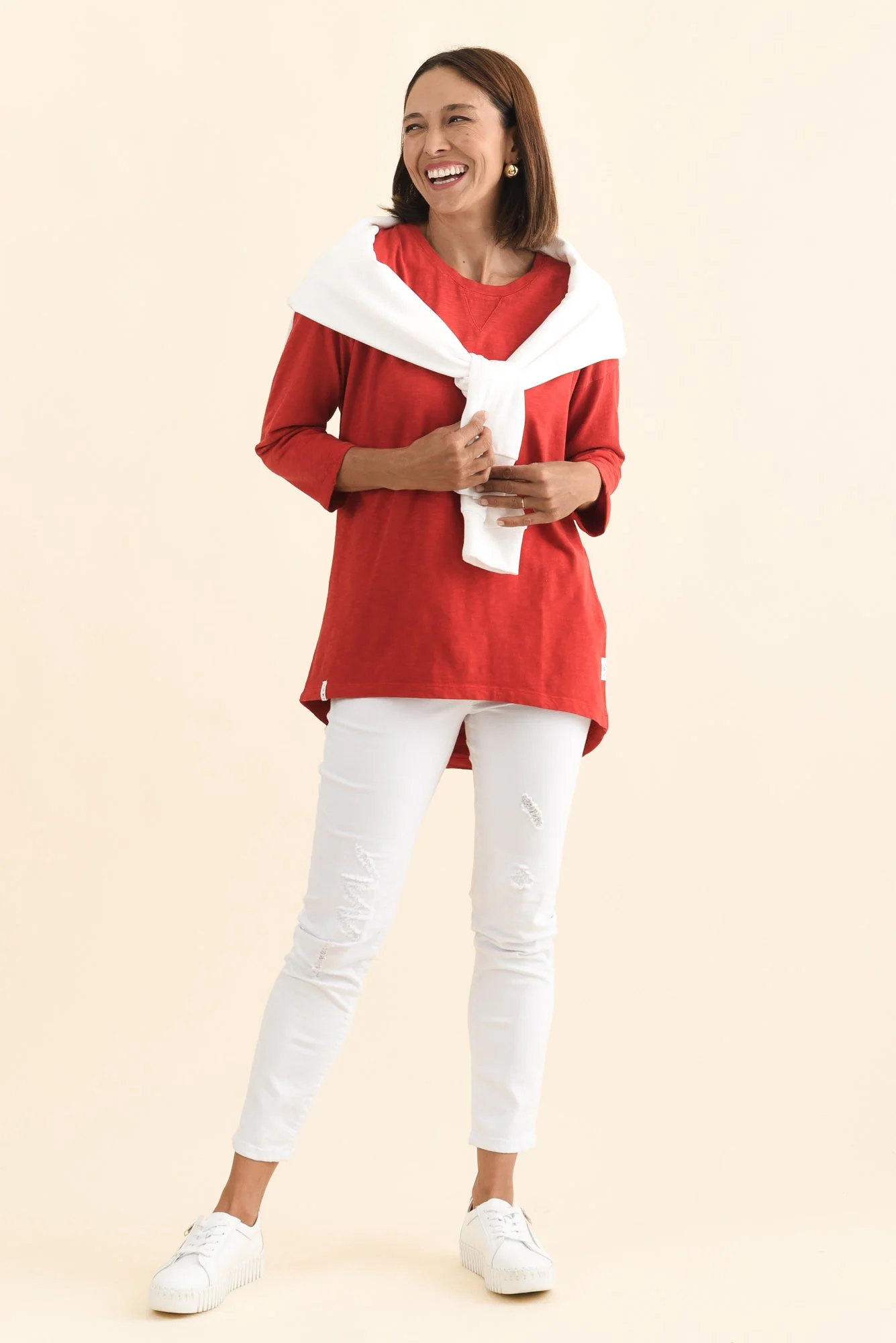 Annie Dark Red Cotton Top - Image 2