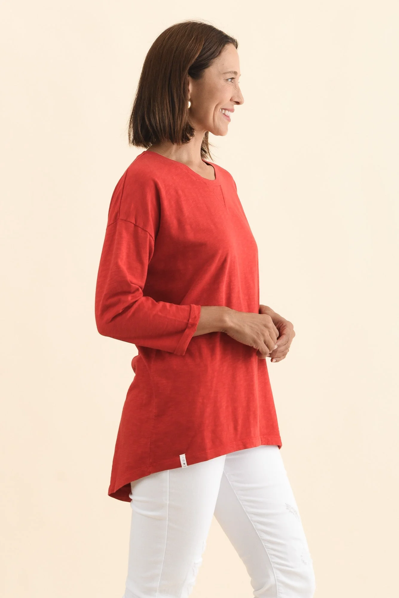 Annie Dark Red Cotton Top - Image 3