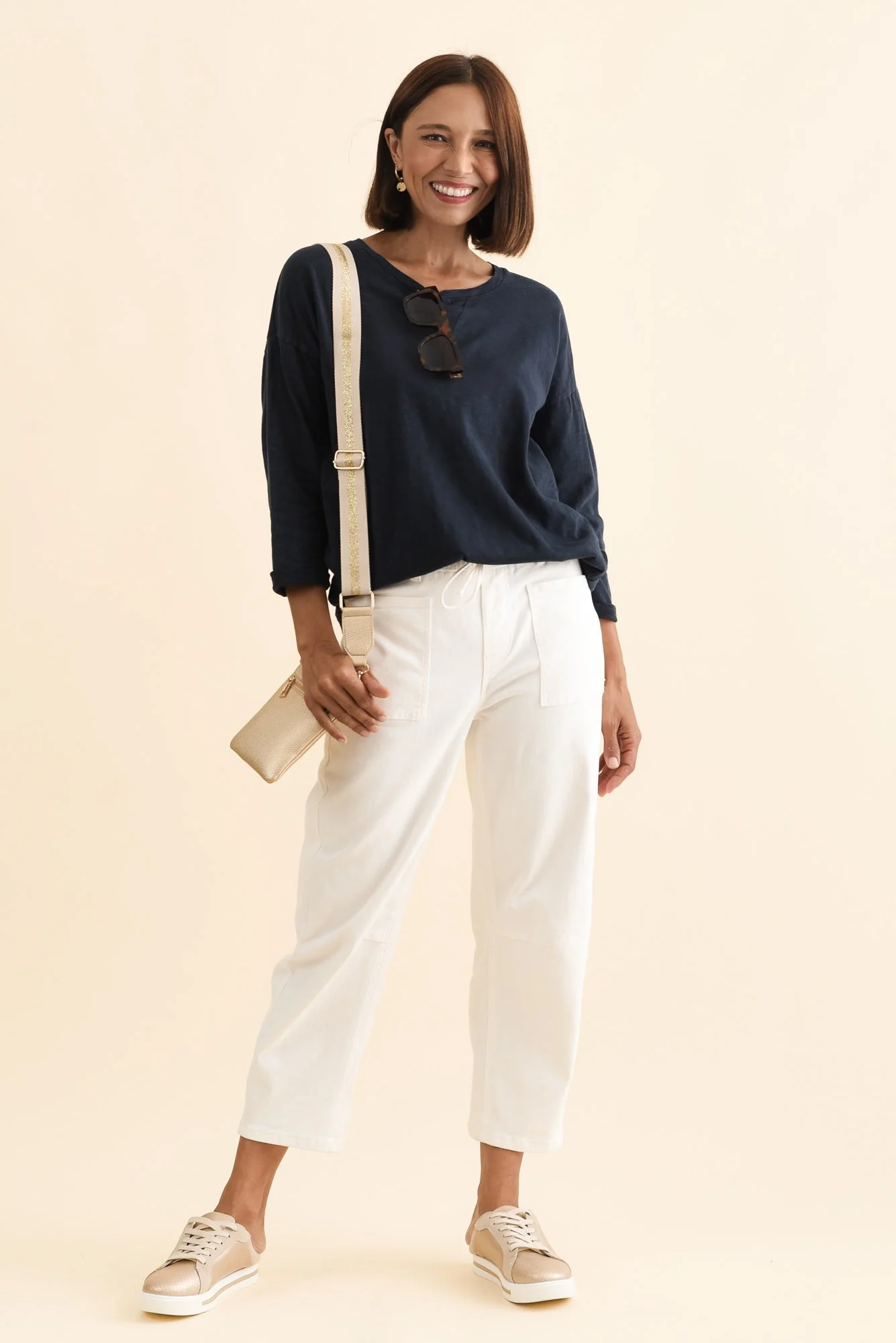 Annie Navy Cotton Top - Image 2