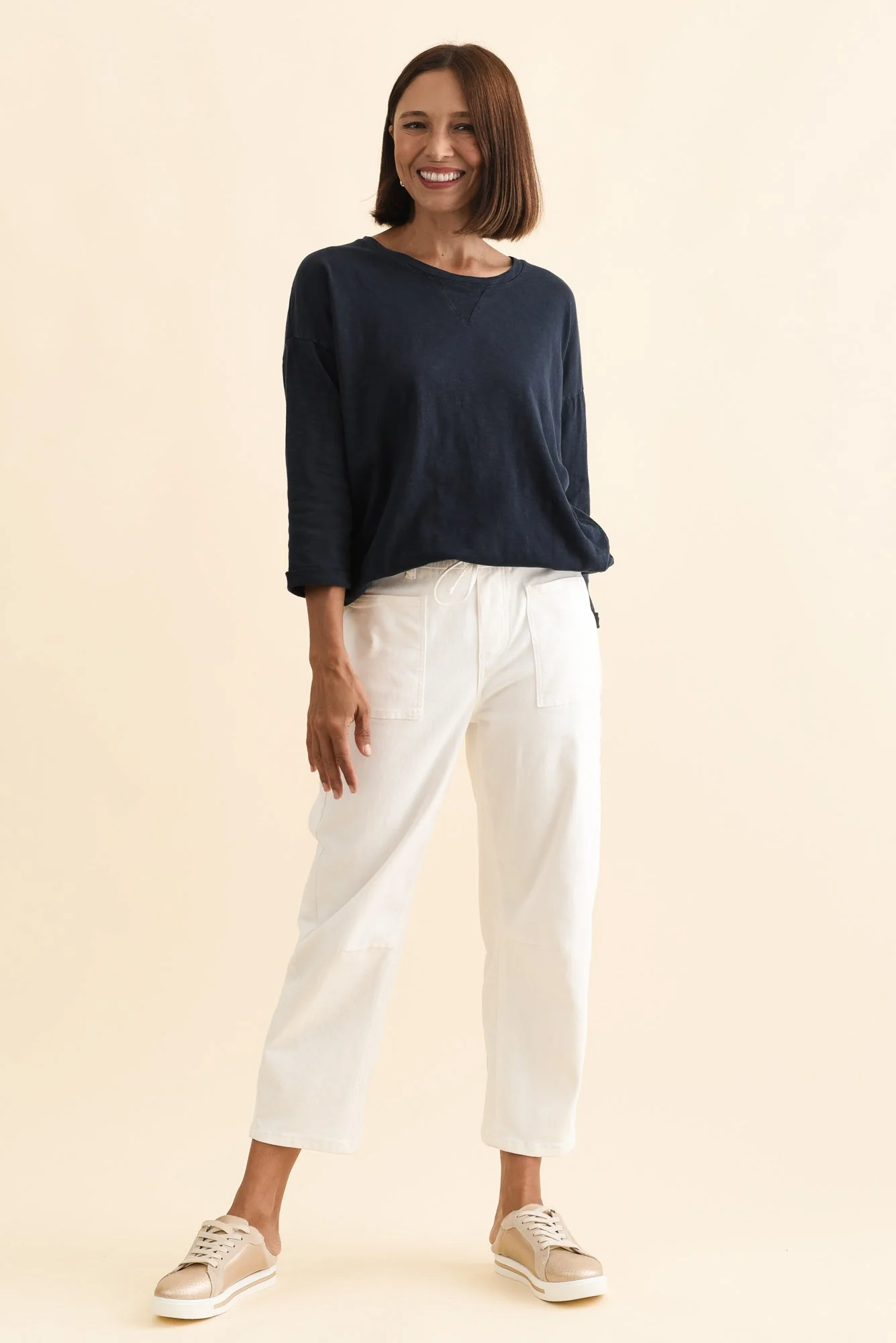 Annie Navy Cotton Top - Image 6