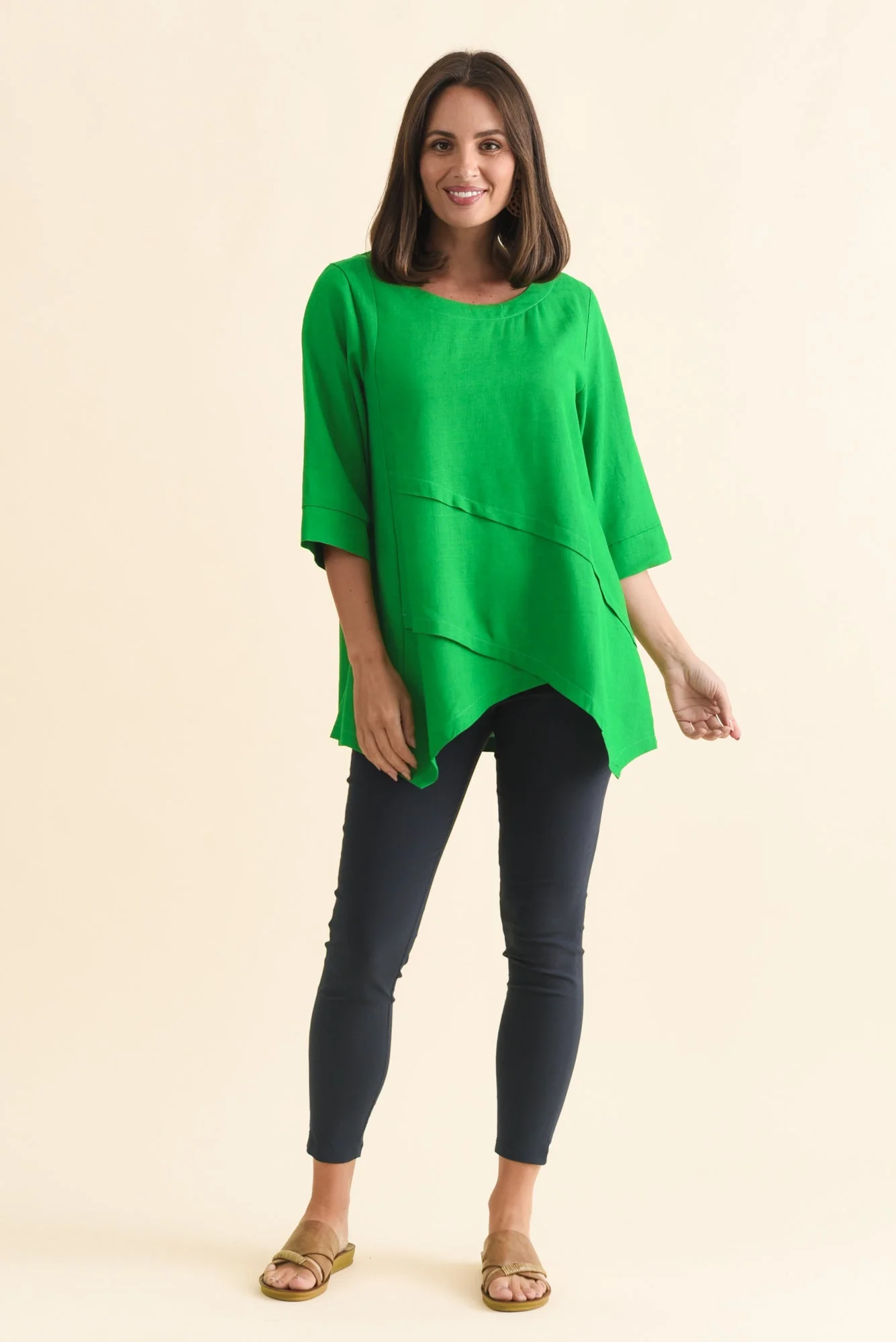 Anya Light Green Linen Cotton Top - Image 2