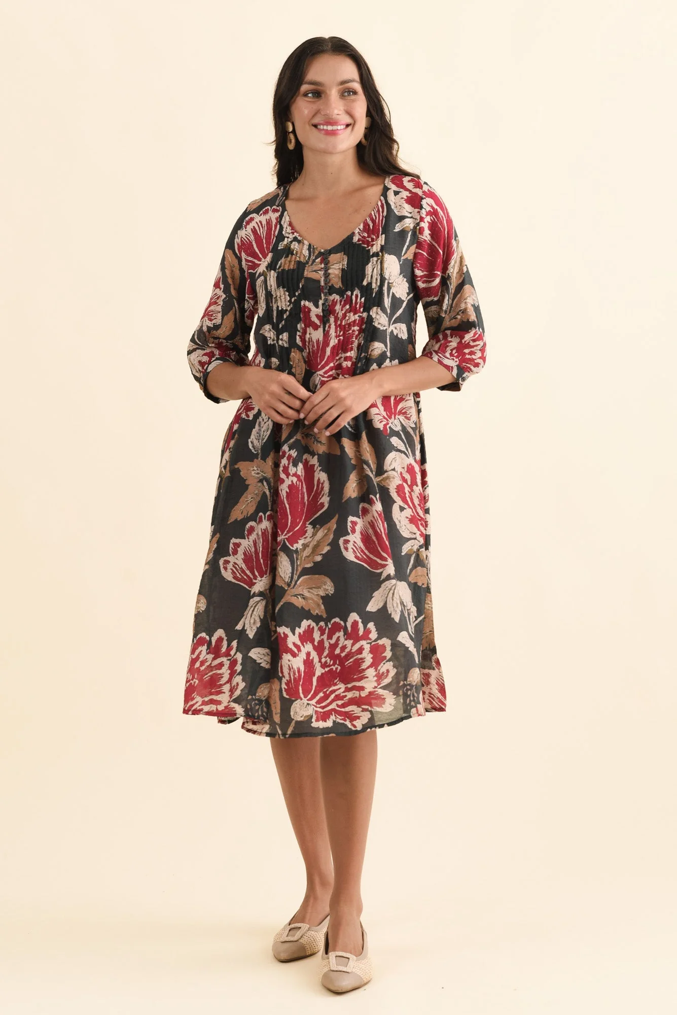 Arcadia Green Floral Button Dress - Image 2