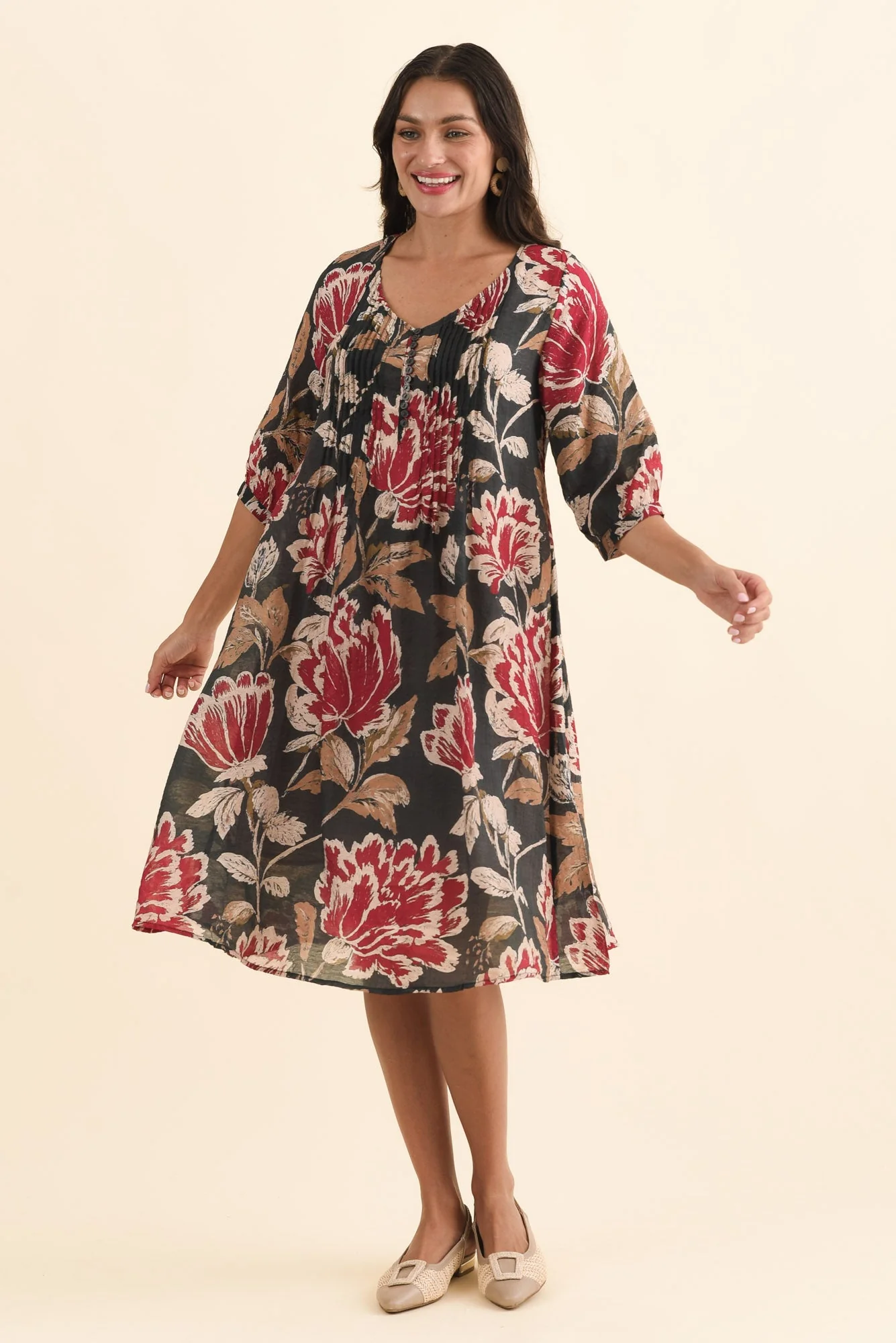 Arcadia Green Floral Button Dress - Image 6