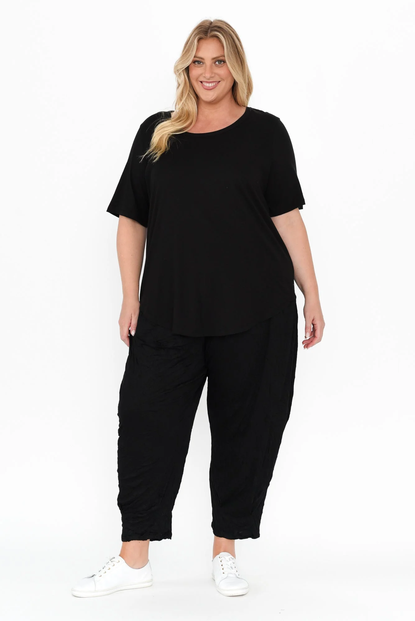 Ariana Black Cotton Tee - Image 11