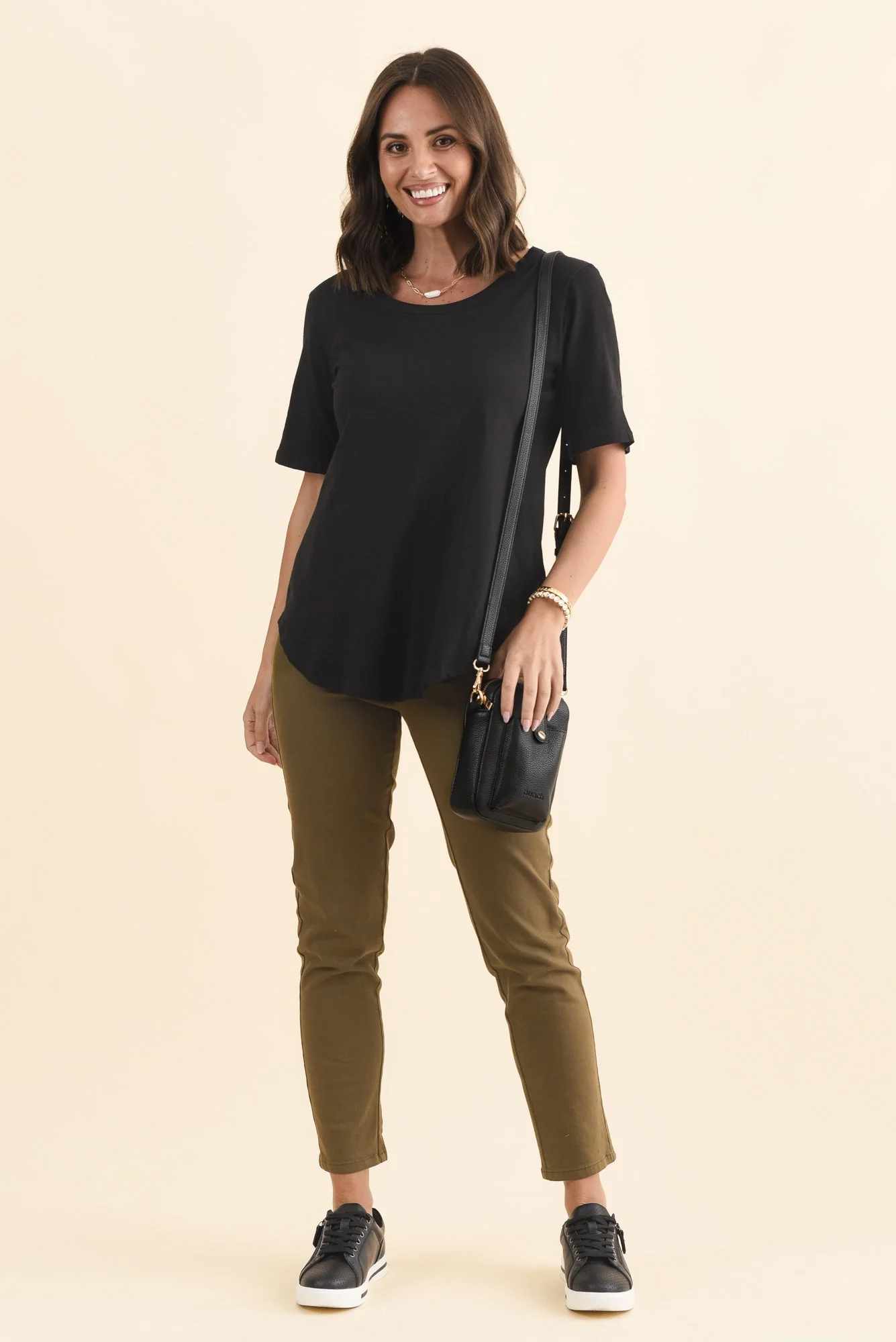 Ariana Black Cotton Tee - Image 2