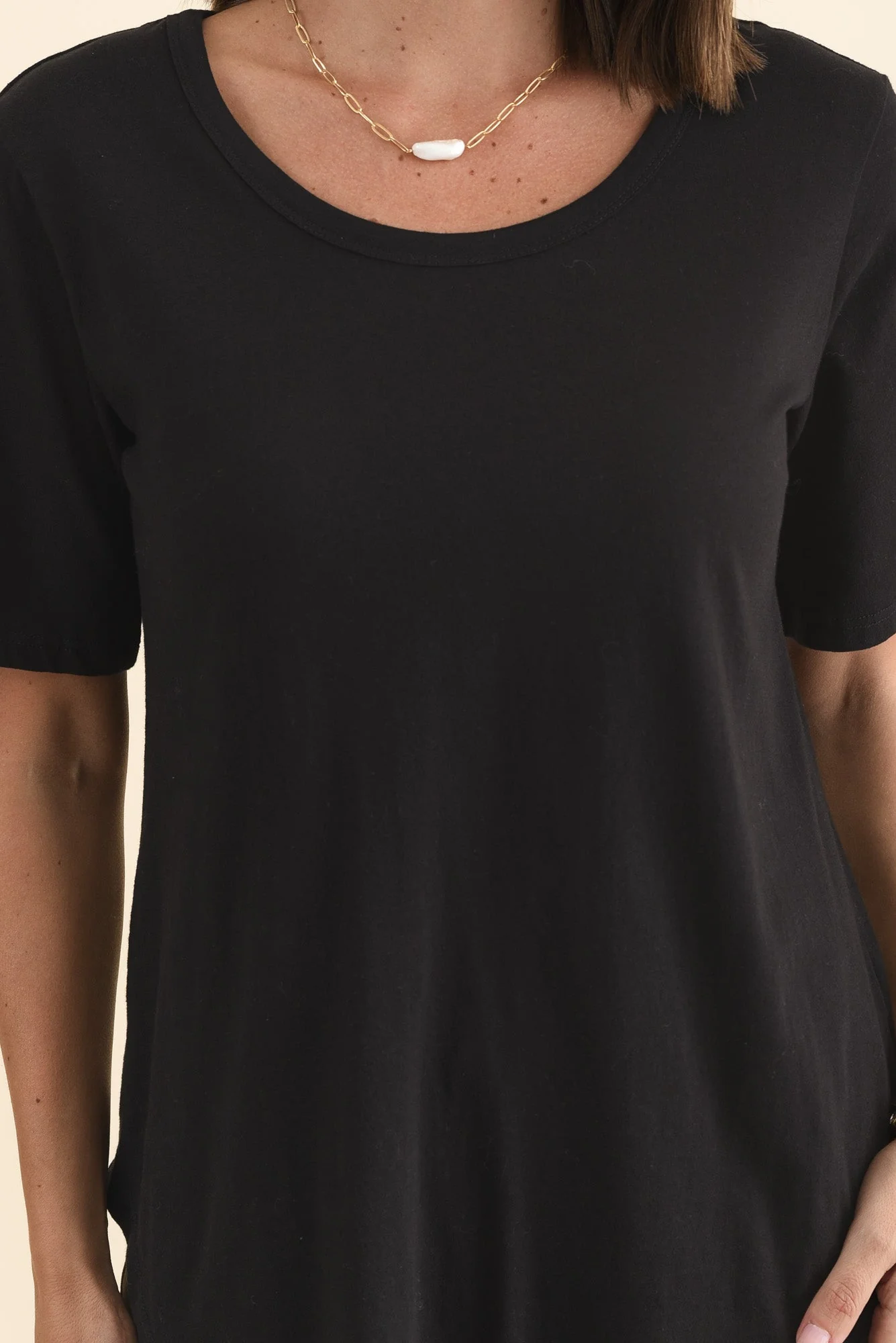 Ariana Black Cotton Tee - Image 5