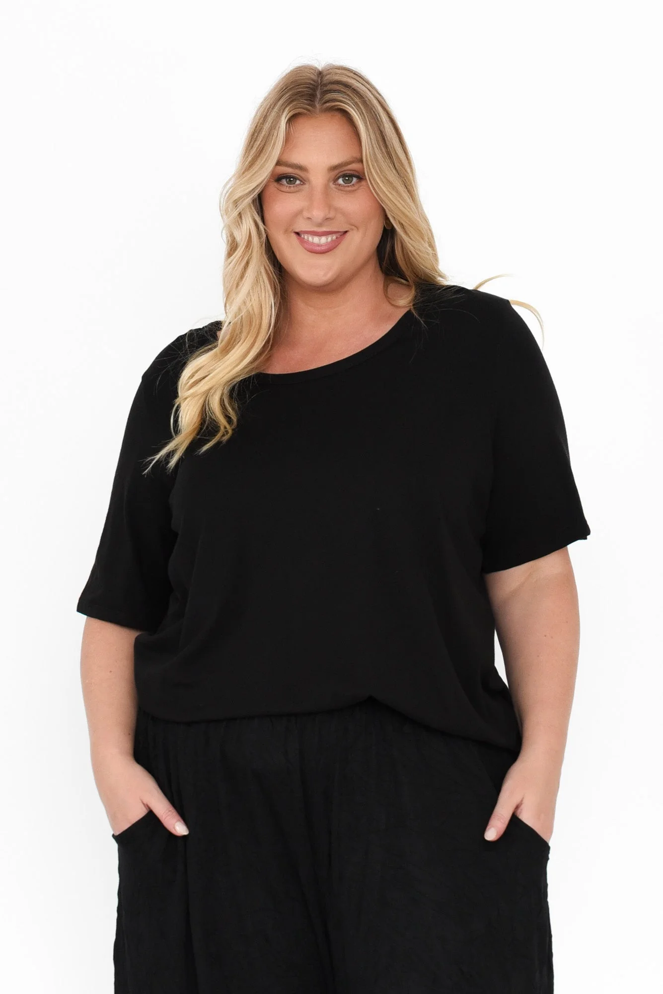 Ariana Black Cotton Tee - Image 8