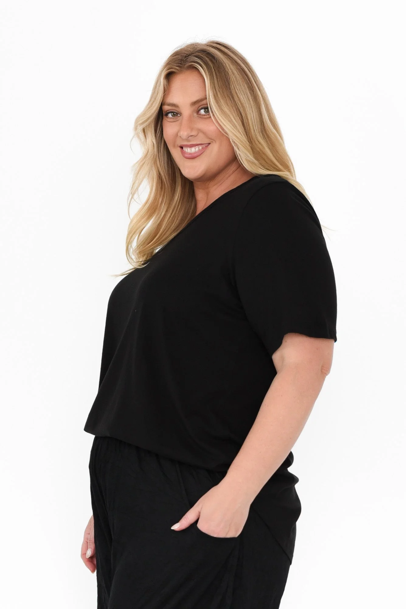 Ariana Black Cotton Tee - Image 9