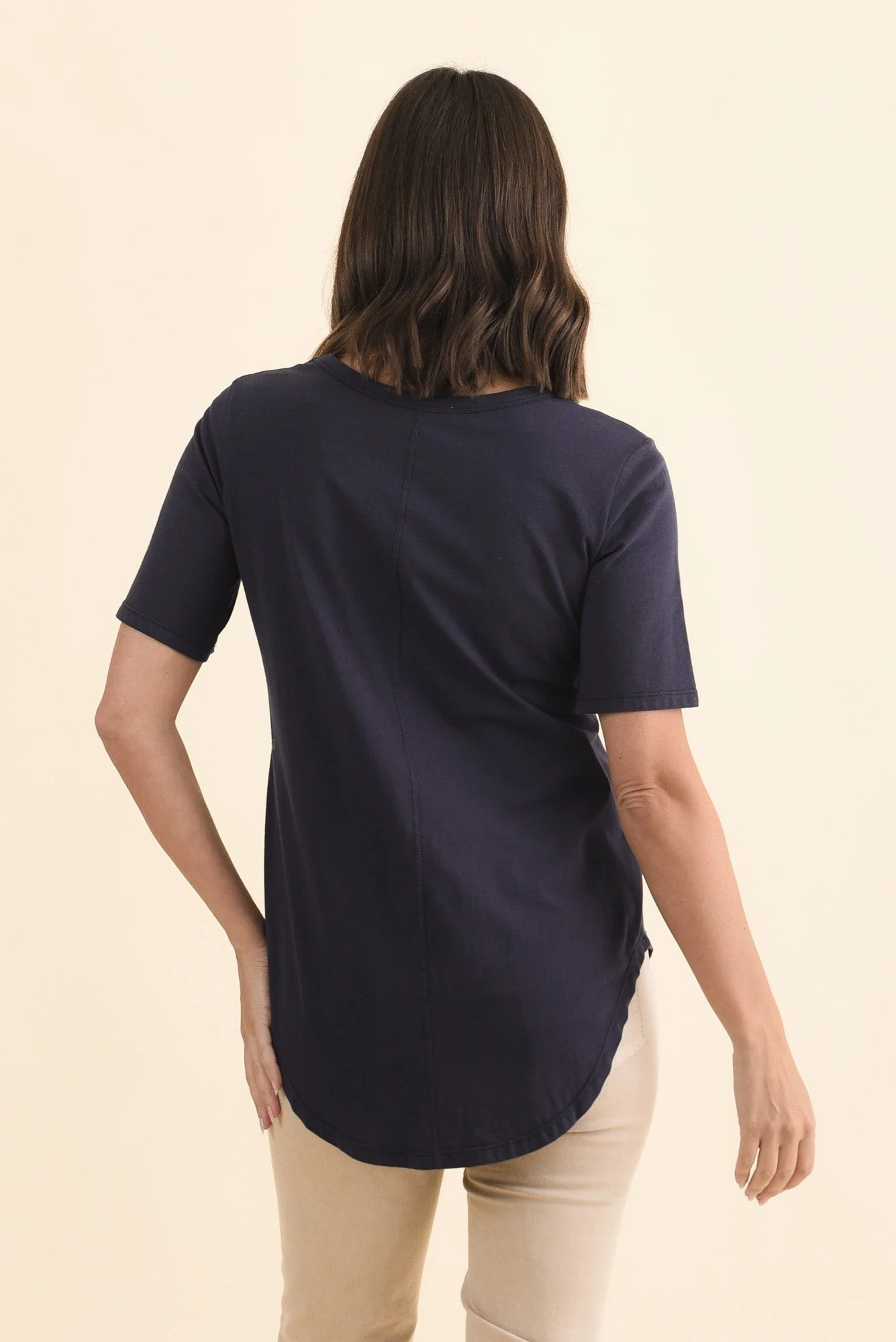Ariana Navy Cotton Tee - Image 4