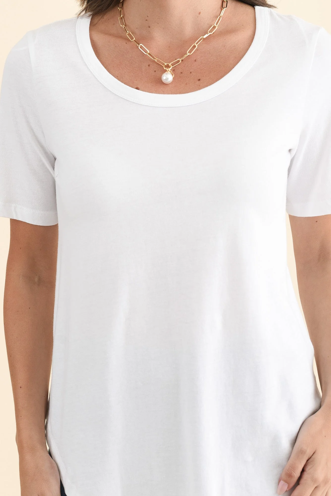 Ariana White Cotton Tee - Image 5