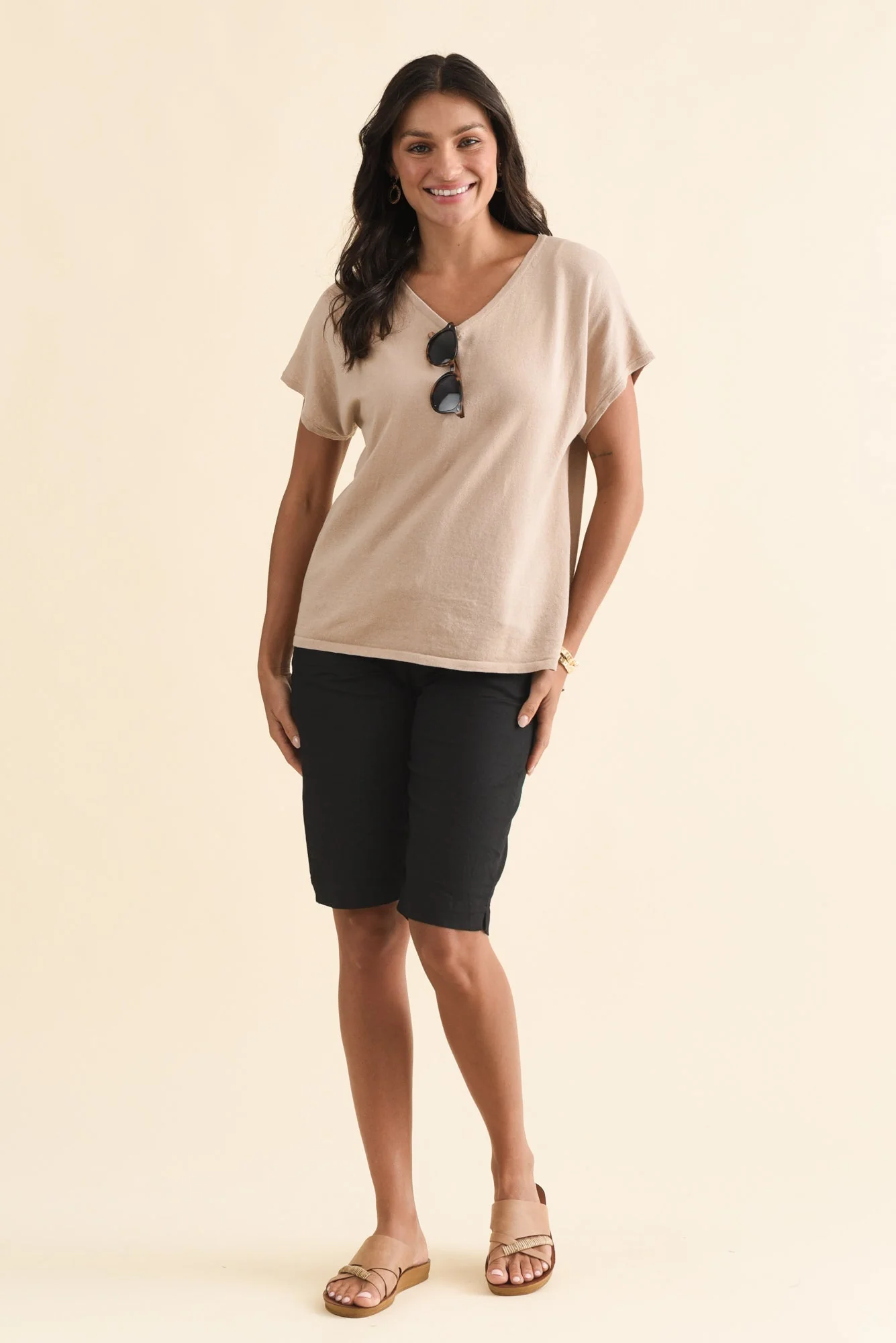 Asha Black Travel Shorts - Image 2