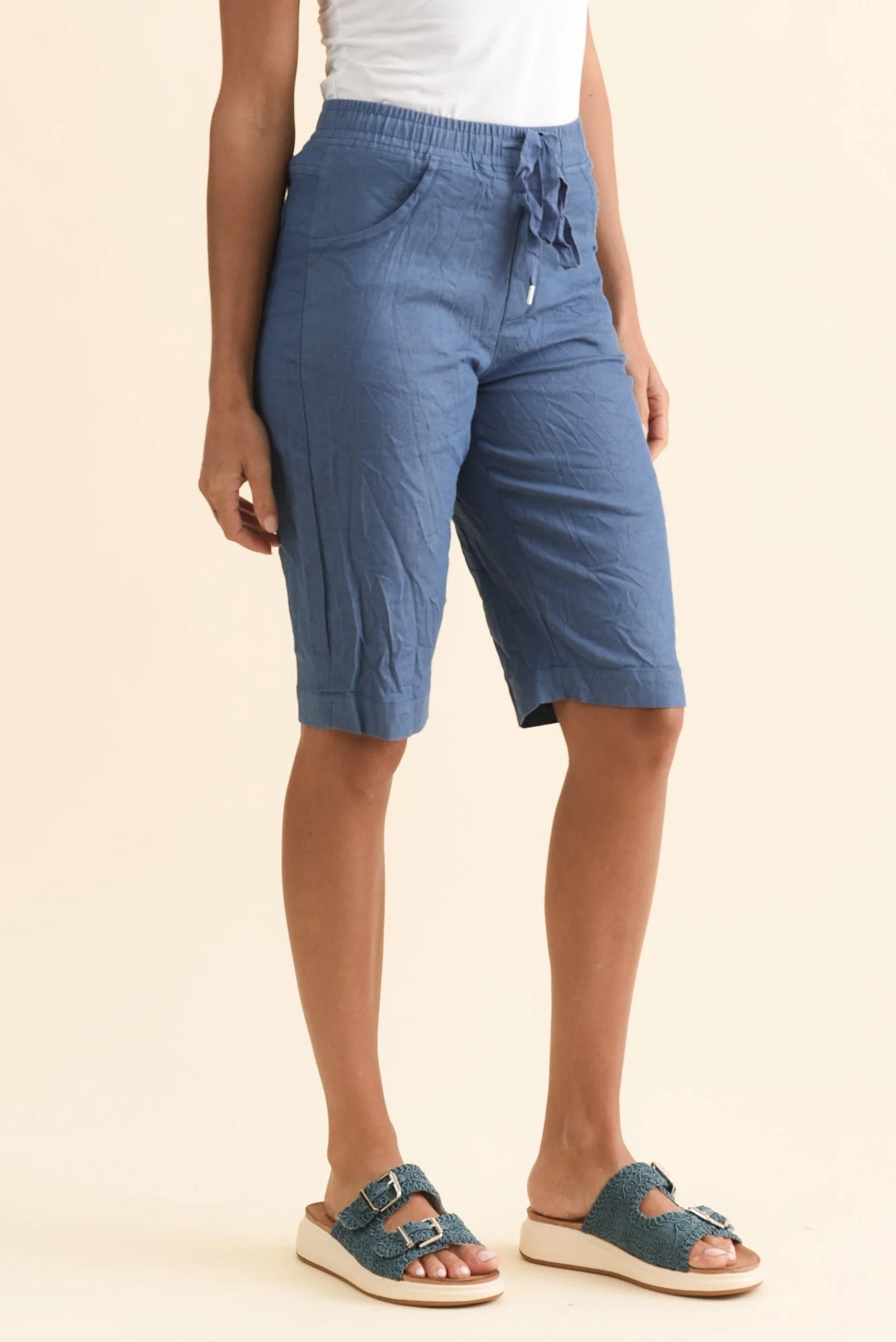 Asha Blue Travel Shorts - Image 4