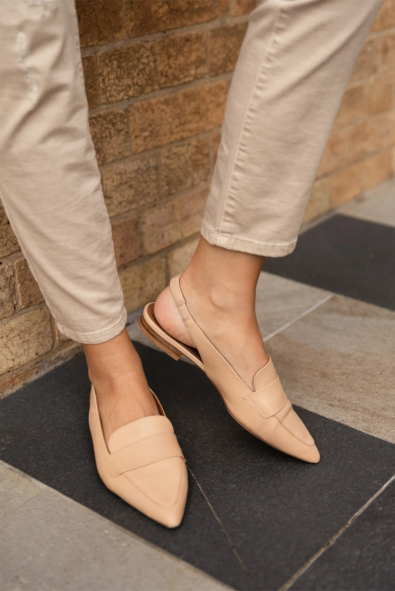 Asher Nude Leather Slingback Mule - Image 2
